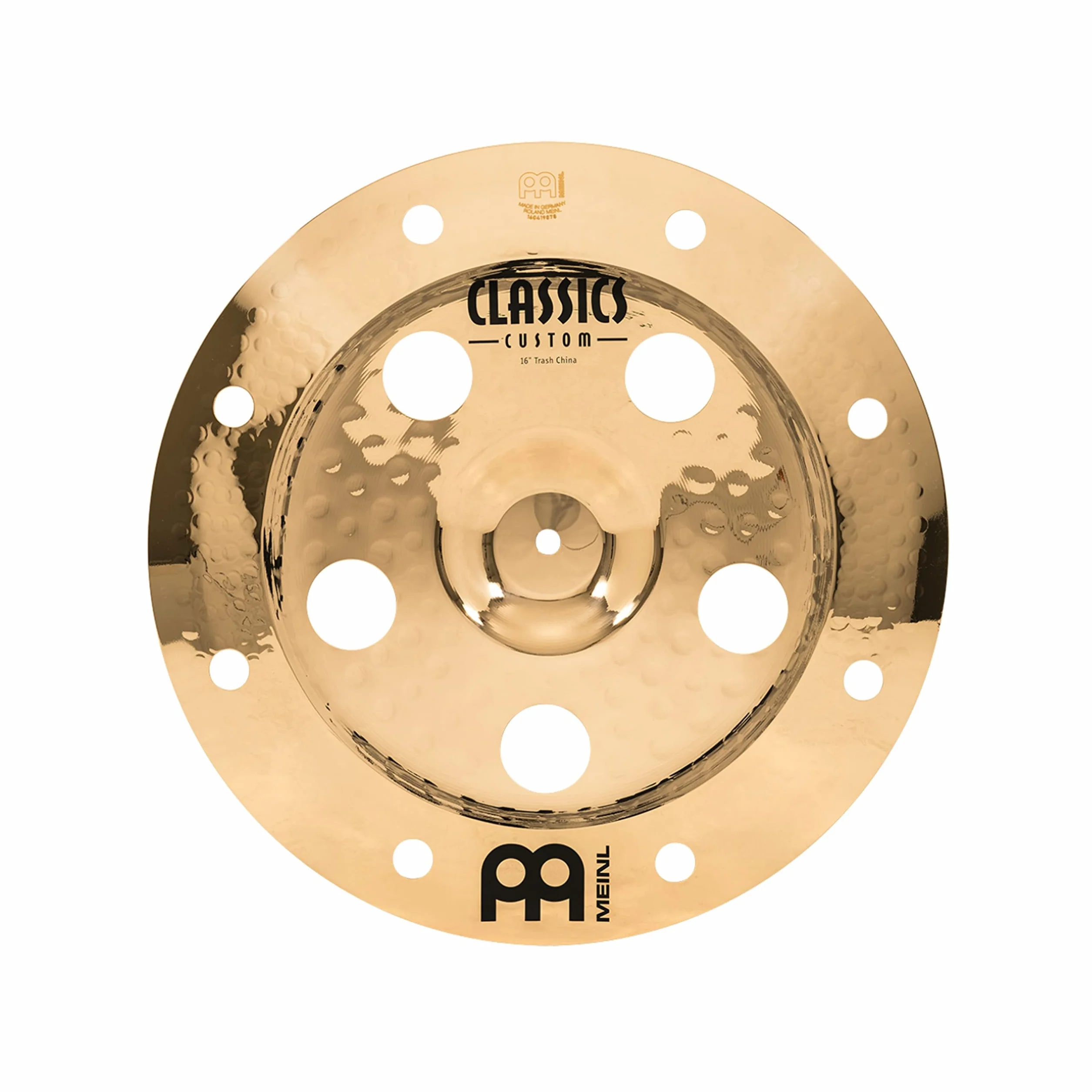 Meinl Cymbals Classics Custom Brilliant Piatto Trash China 16 pollici (40,64cm) per Batteria - Bronzo B12, Finitura Brillante, Prodotto in Germania (CC16TRCH-B)