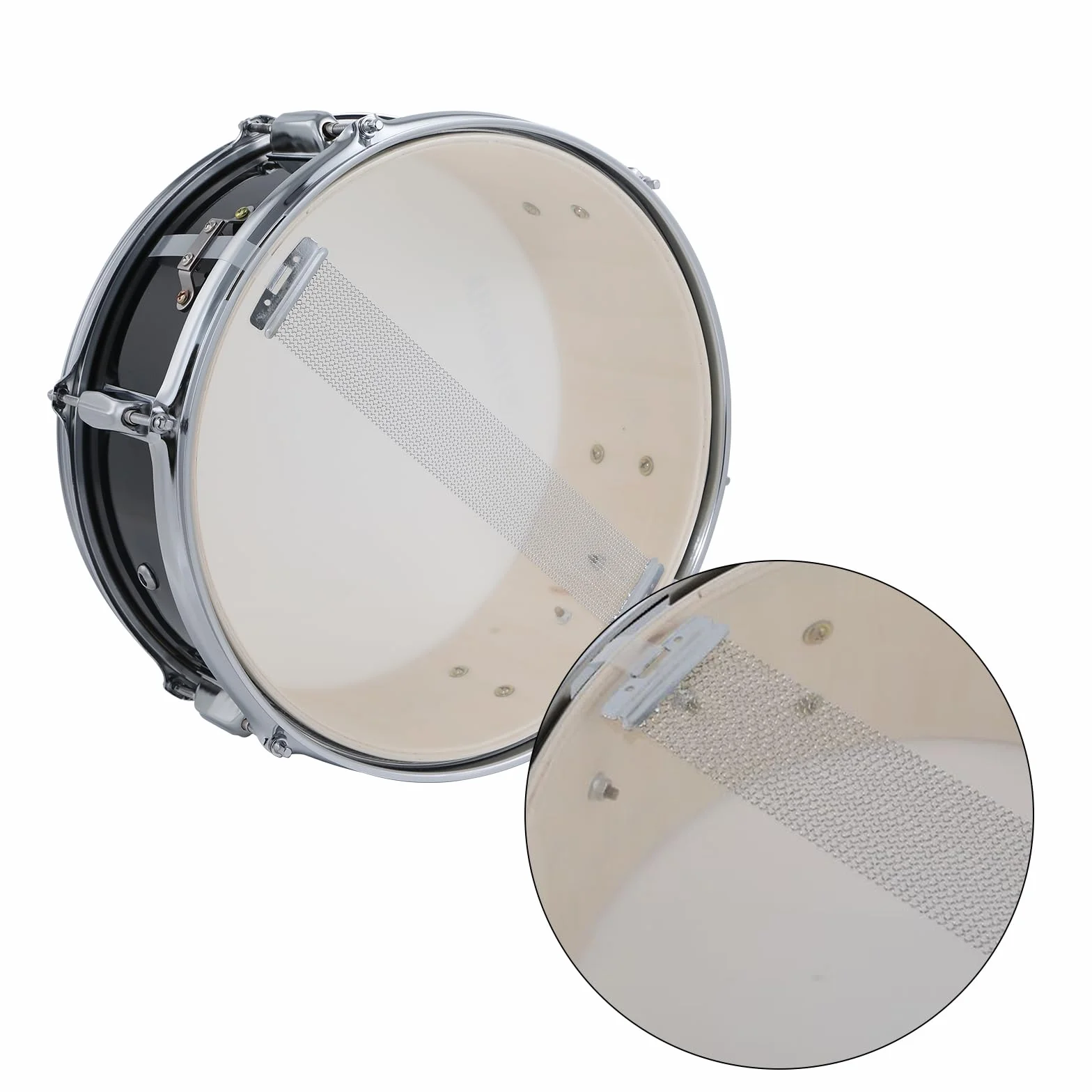 Rullante da 12 pollici con bacchette Tracolla Chiave Strumento a percussione per studenti principianti Rullante da marcia Set portatile di rullante(Ferrous)