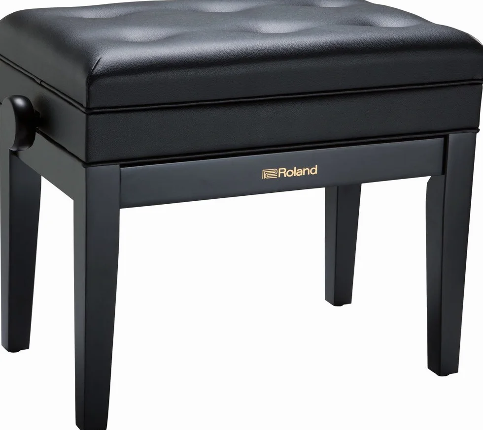 Roland Panca per pianoforte in raso nero con seduta imbottita in vinile - RPB-400BK