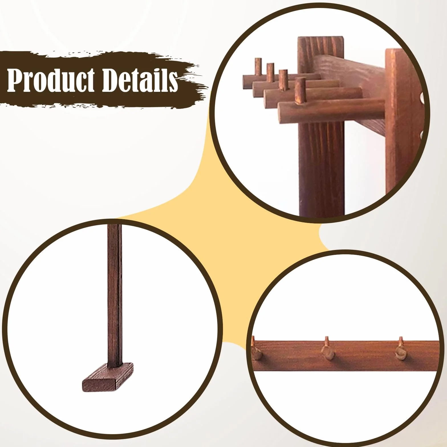 Colcolo Supporto per carillon a in legno, centrotavola da interno, elegante supporto sospeso per gong, per esposizione, camera da letto, sala da tè, S