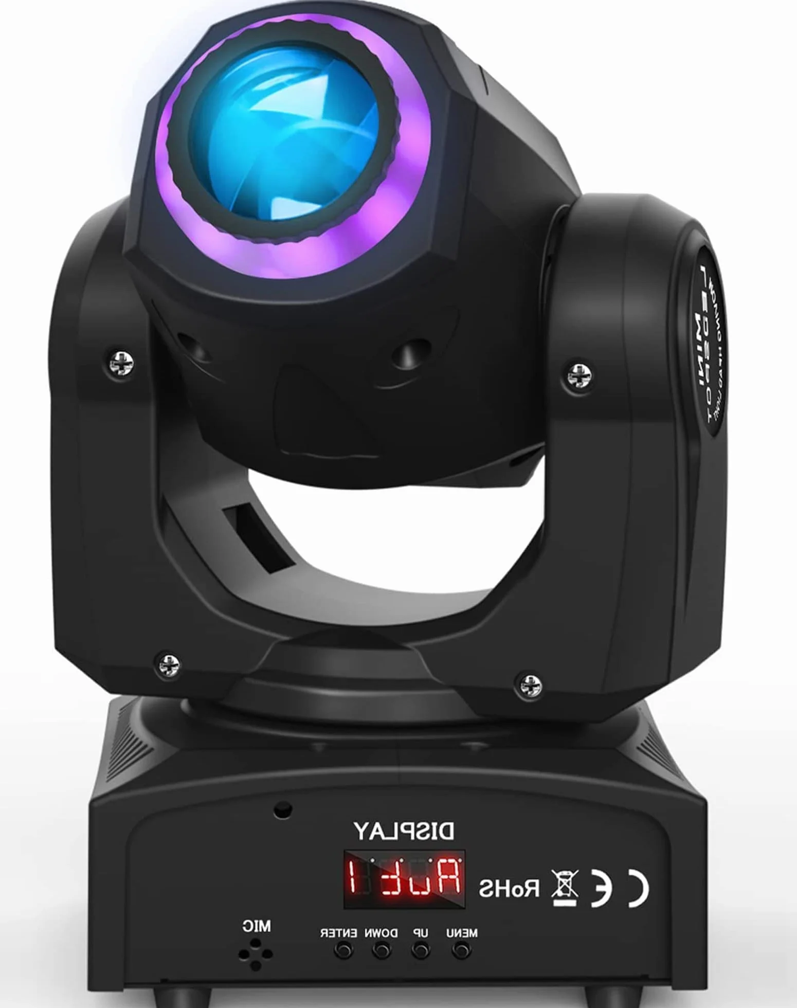 UKing 50W Testa Mobile LED,Luci Discoteca con 8 Pattern 8 Colori,10/12 Canali,LED Luce di Scena per Bar Club Show