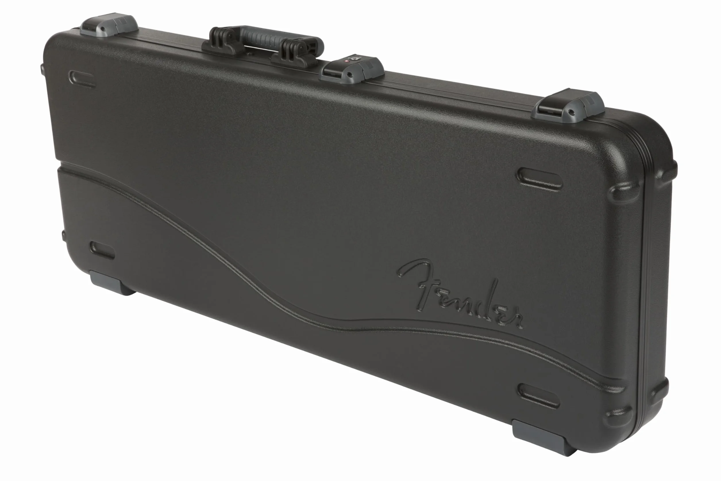 Fender Deluxe Custodia Rigida per Chitarra Elettrica, Su Misura per Stratocaster e Telecaster, Protezione Robusta, Leggera, Manico Ergonomico, Finitura di Alta Qualità, Interno Sicuro, Nera