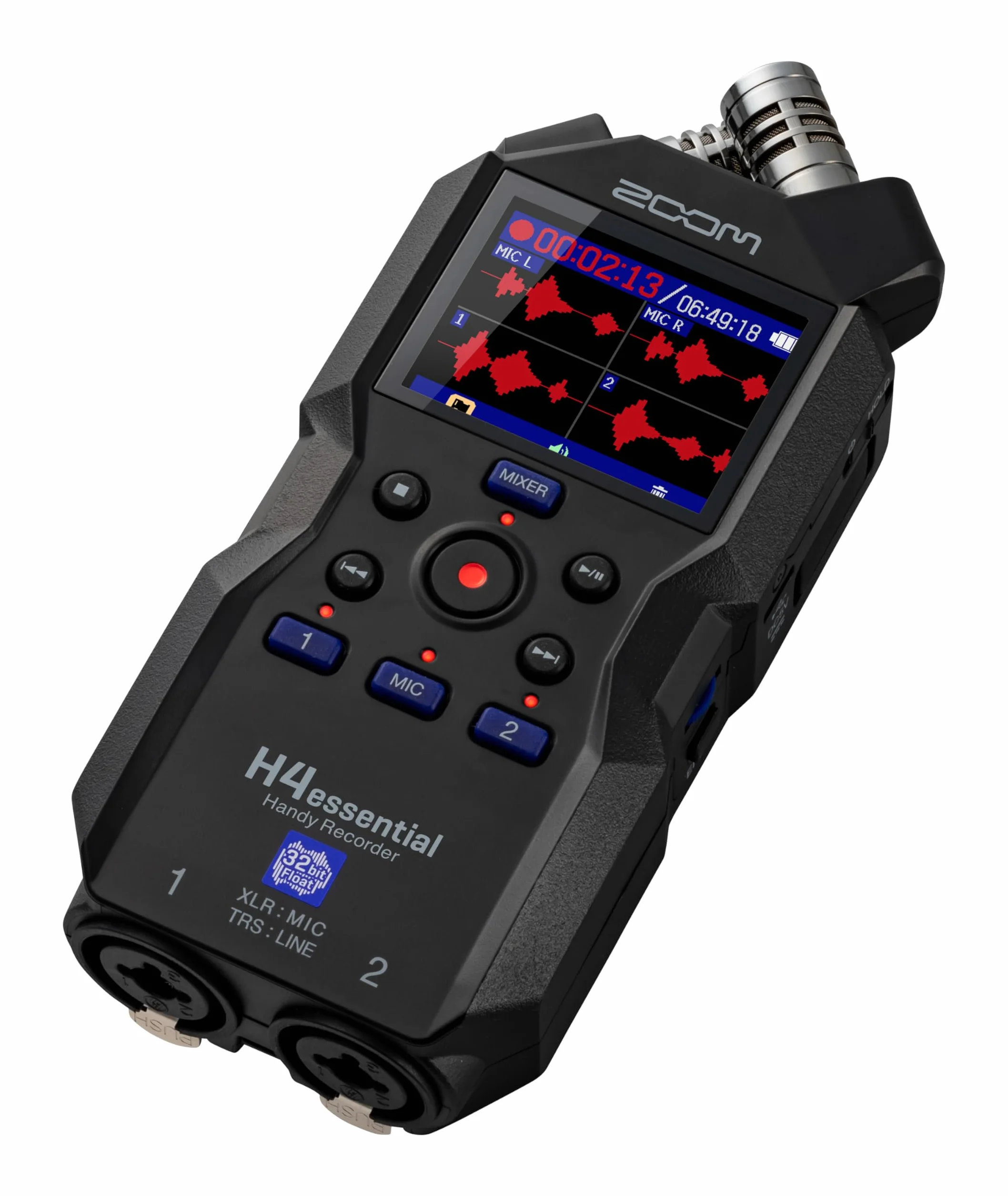 Zoom H4essential - Registratore Vocale Professionale e Riproduzione Simultanea 4 Tracce, Registratore Audio Display LCD da 2'' e Porta USB-C High Speed 2.0, Compatibile con Mac Pc e IOS, Autonomia 20h