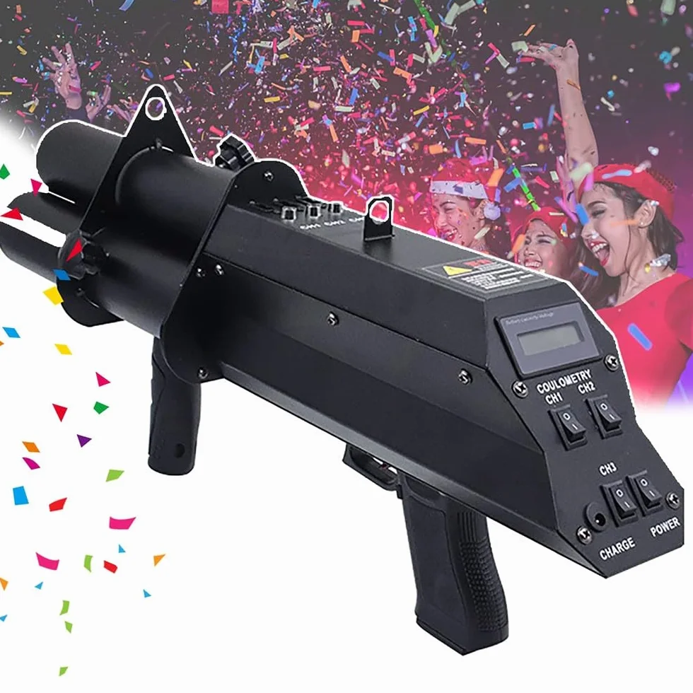 Lanciacoriandoli, Macchina Portatile Elettrica per Coriandoli da Palcoscenico, Coriandoli Blaster Gun, Spara Coriandoli Effetto Palcoscenico Professionale per Effetto DJ Disco Party