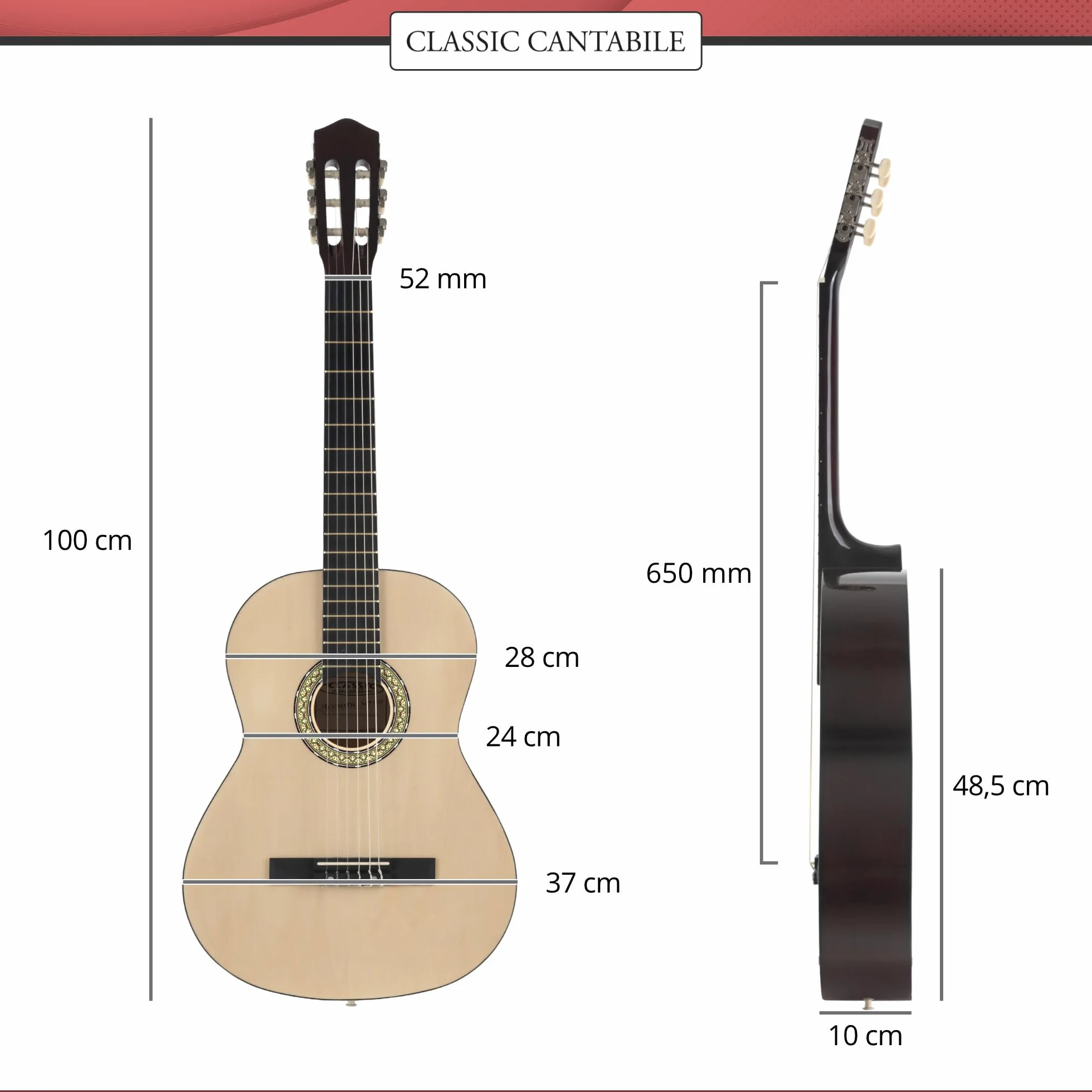 Classic Cantabile Chitarra Classica Acoustic Series AS-851-L 4/4 Mancina