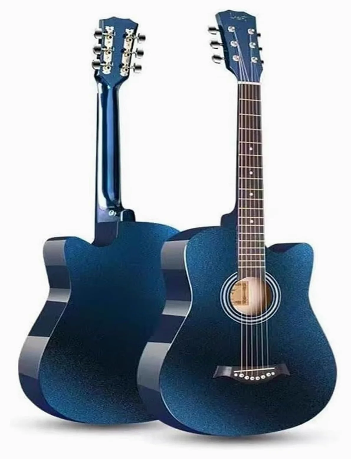 Set di chitarra acustica da 104 cm, per principianti e adulti, tutorial elementare di chitarra folk a grandezza naturale, kit base con custodia da concerto (blu)