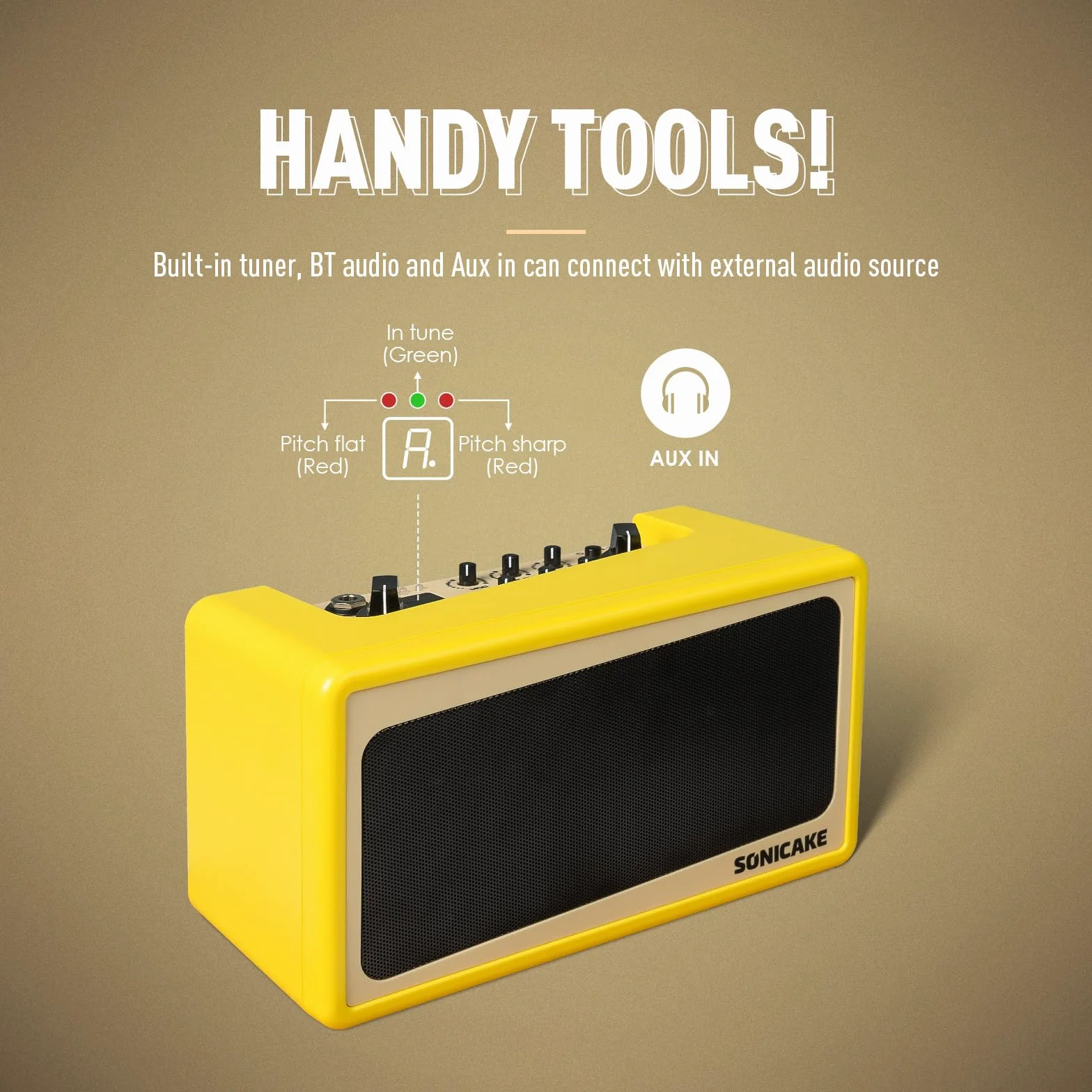 SONICAKE Amplificatore per chitarra Mini Combo Amplificatore Bluetooth Multi-effetto Amp Toast