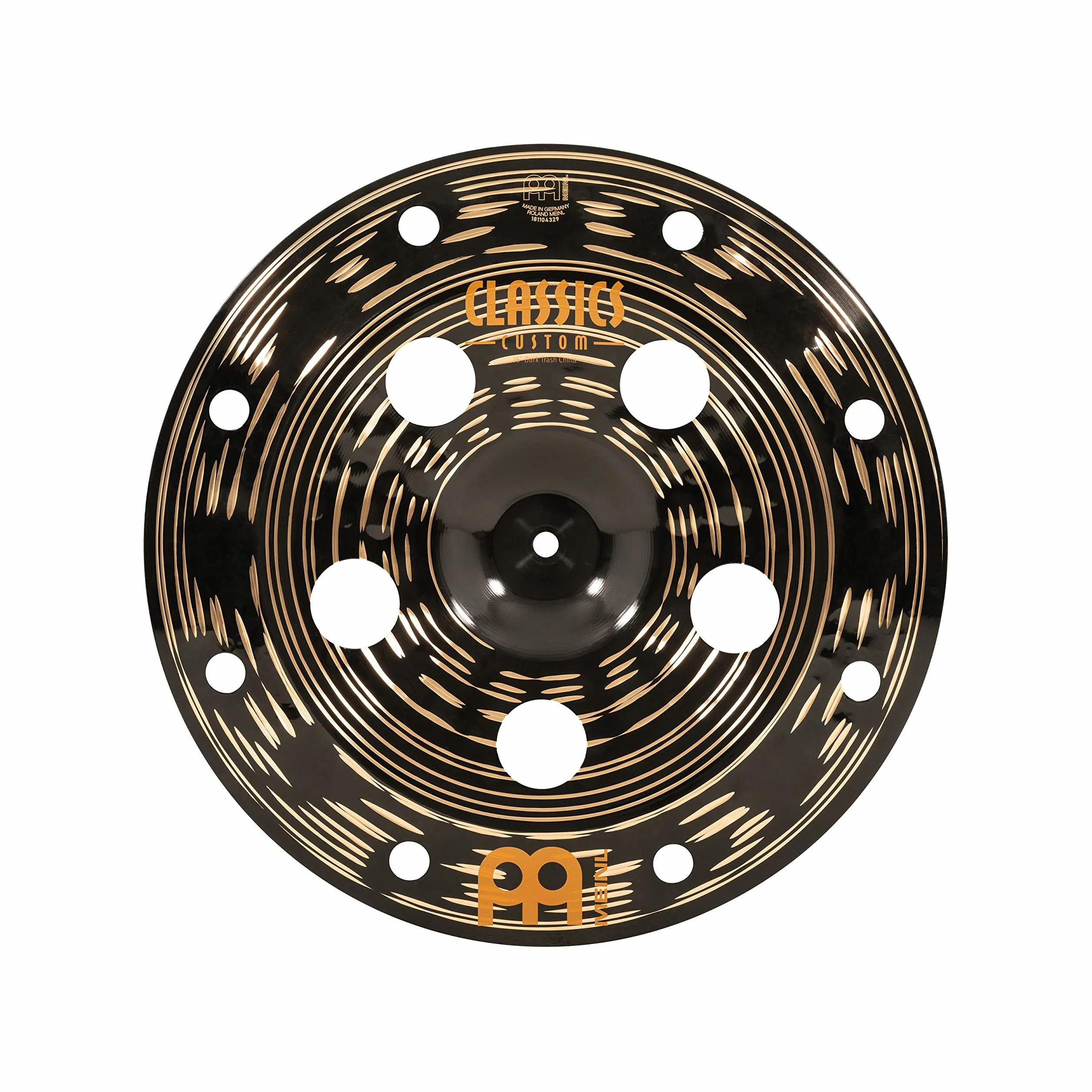 Meinl Cymbals Classics Custom Dark Piatto Trash China 16 pollici (40,64cm) per Batteria - Bronzo B12, Finitura Scura, Prodotto in Germania (CC16DATRCH)