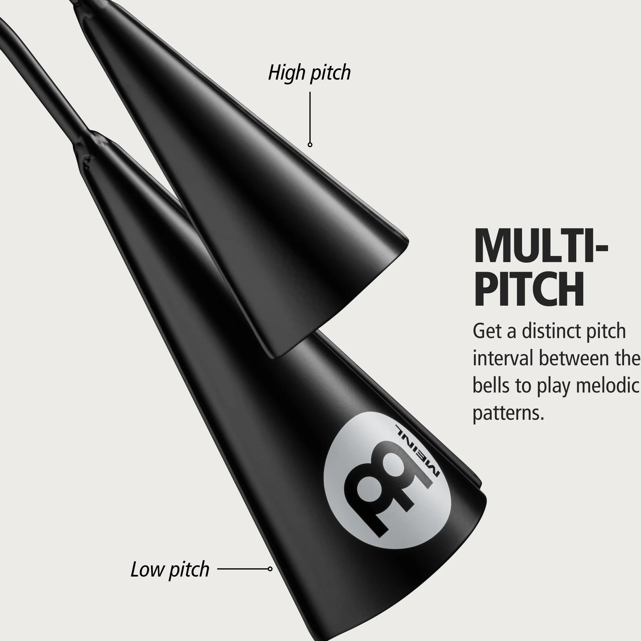Meinl Percussion - A-GO-GO Bell piccolo, verniciato a polvere, Colore: Nero (STBAG5)