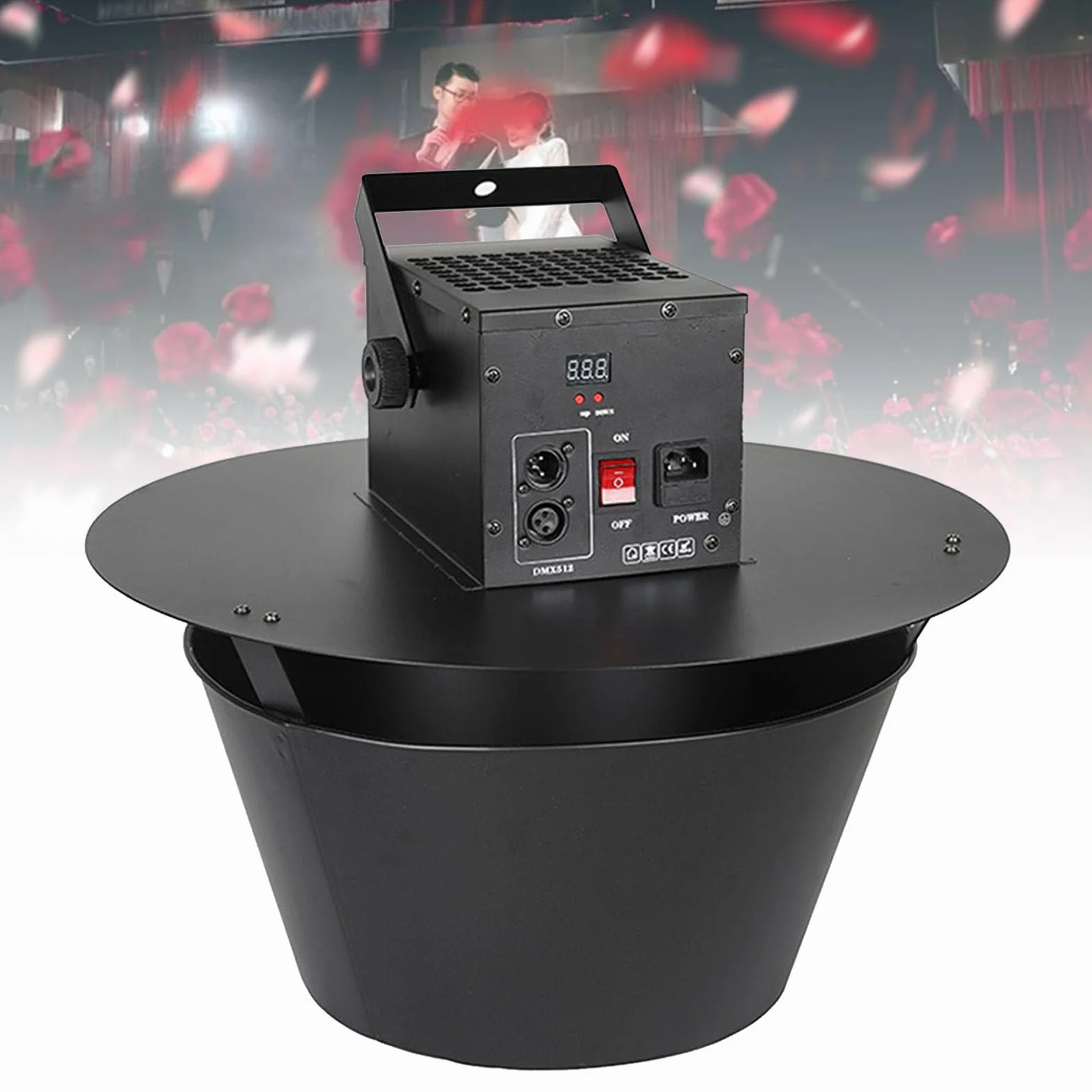 Lanciatore di Petali di coriandoli, sparatutto di Petali con Telecomando Wireless sospeso, per Matrimoni, concerti e Eventi teatrali (Small)