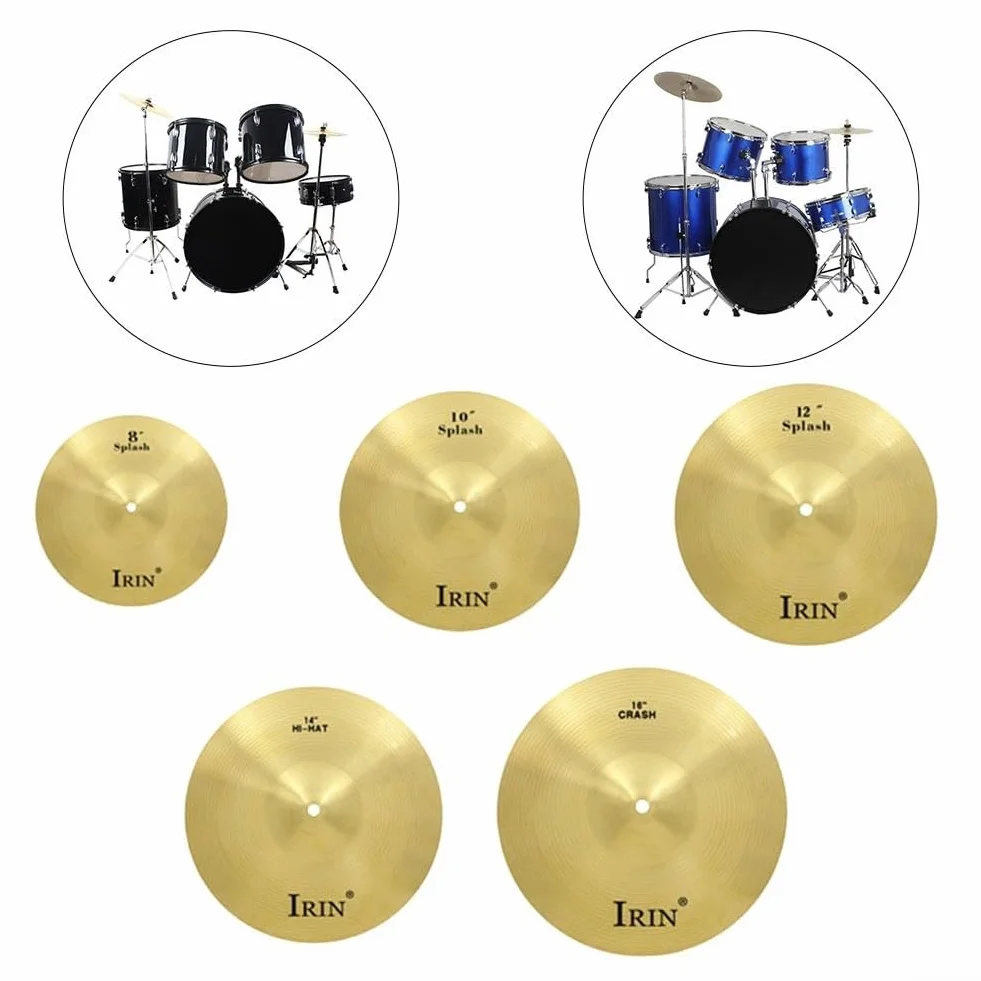 Piatto da percussione in ottone per percussioni Splash Crash Hi-Hat per principianti e professionisti (35,6 cm) (35,6 cm)