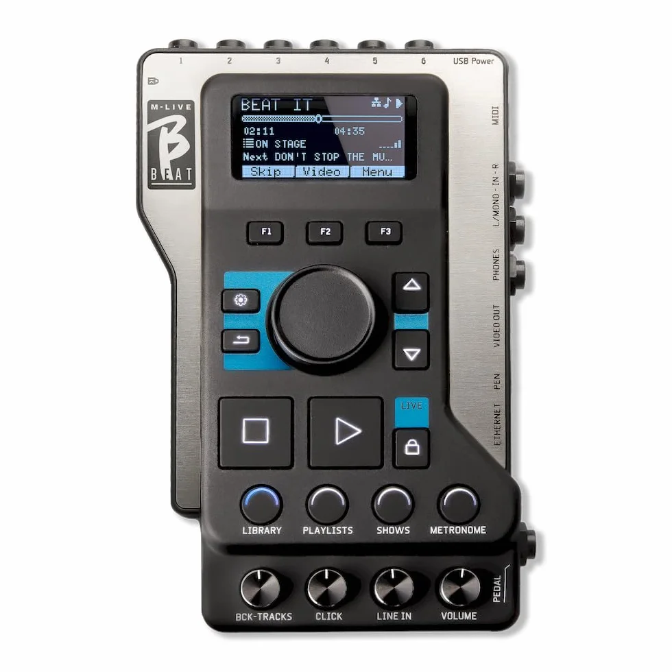 M-LIVE B.Beat 128 LE WiFi: soluzione all-in-one per musicisti dal vivo con riproduzione di 16 tracce, sincronizzazione video, controllo MIDI, clic e mixer
