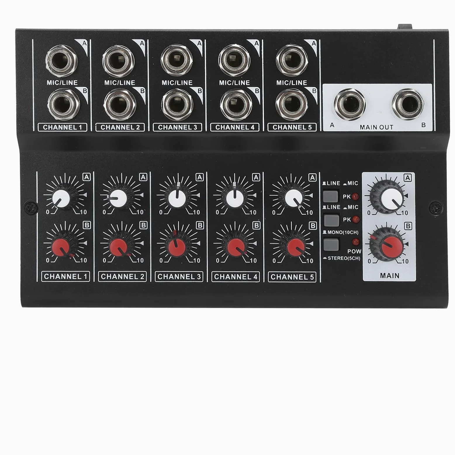Mixer Portatile 10 , Console Amplificatore Stereo per Microfono, per Piccoli Studi, Home Karaoke e Mixaggio Professionale