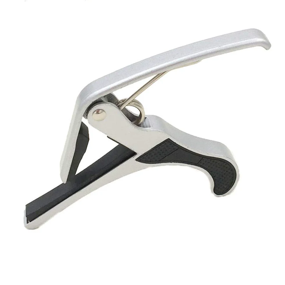 Capotasto per chitarra Accessori per chitarra Capotasto per chitarra in lega di zinco Adatto per chitarra folk per chitarra per una facile trasposizione (Color : Black, Size : One size) (Silver One