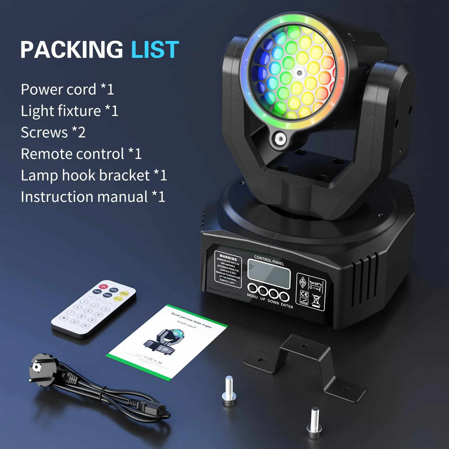 Mini Teste Mobili Beam Luce da palcoscenico 30W Spot Luci Discoteca RGB LED con Telecomando Gobo DJ Effetti di Luce DMX512 Stroboscopio con Diaframma per Feste Bar KTV Matrimoni
