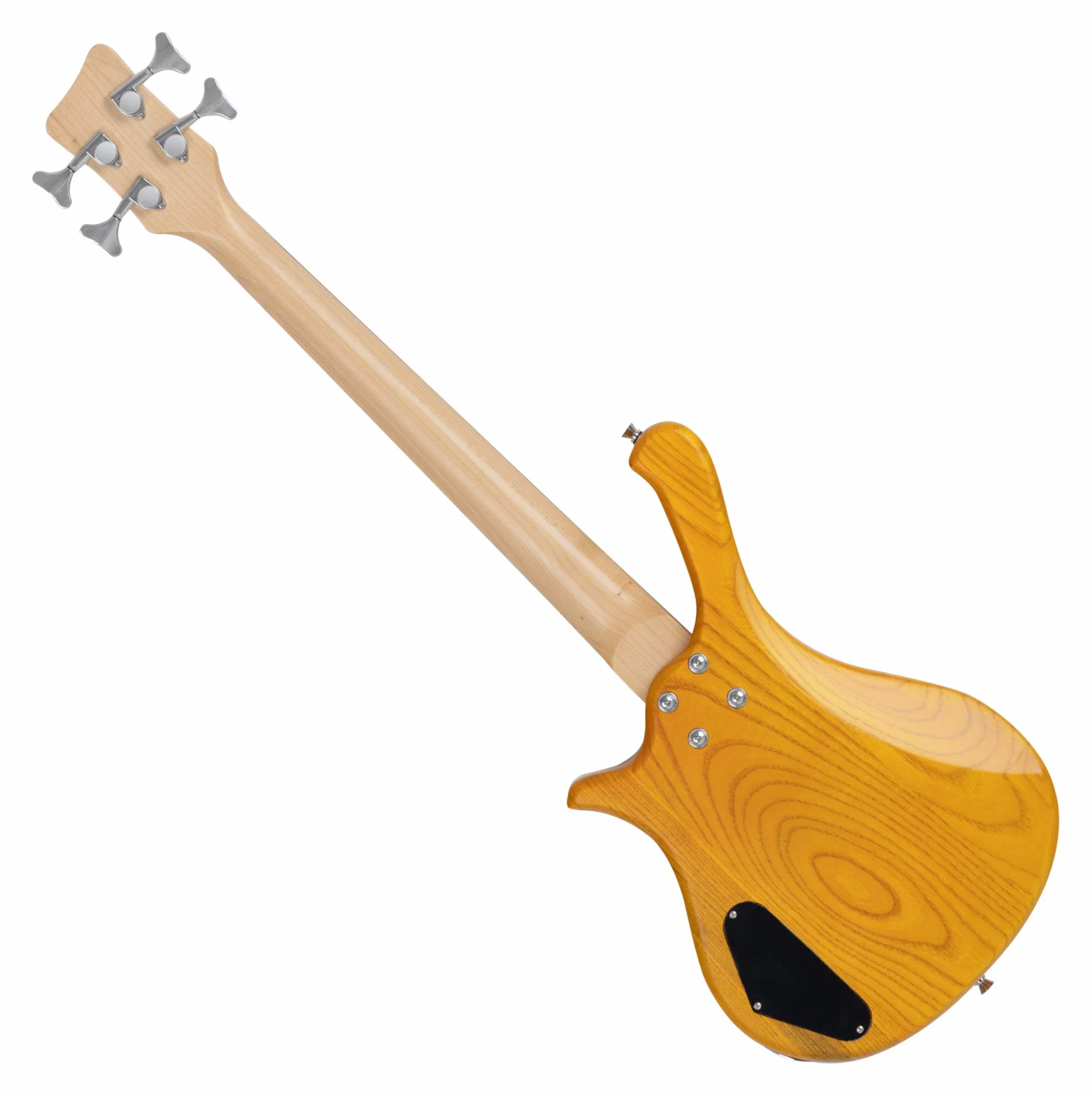 Rocktile TB-4 NHS Traveler E-Bass - Basso Elettrico 4 Corde in Formato Da Viaggio - Corpo: Ontano, Manico: Acero - Tastiera: Technical Ebony - 2 Single Coil Pickup - Natural Honey Stain