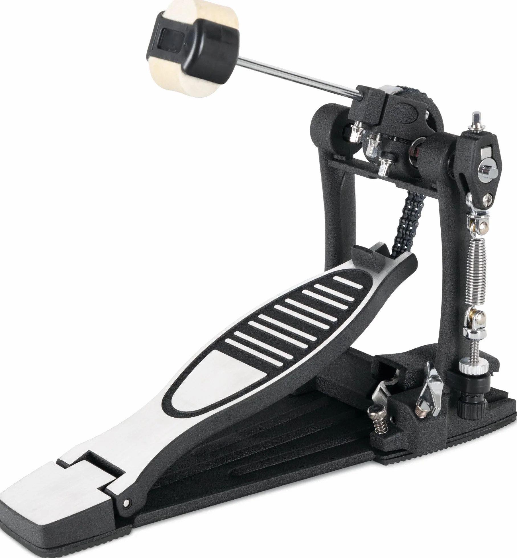 XDrum Pedale Pro, Doppio (doppia catena, 4 side beater, fermapiede, regolabile in molteplici modi, angolo del battente liberamente regolabile)