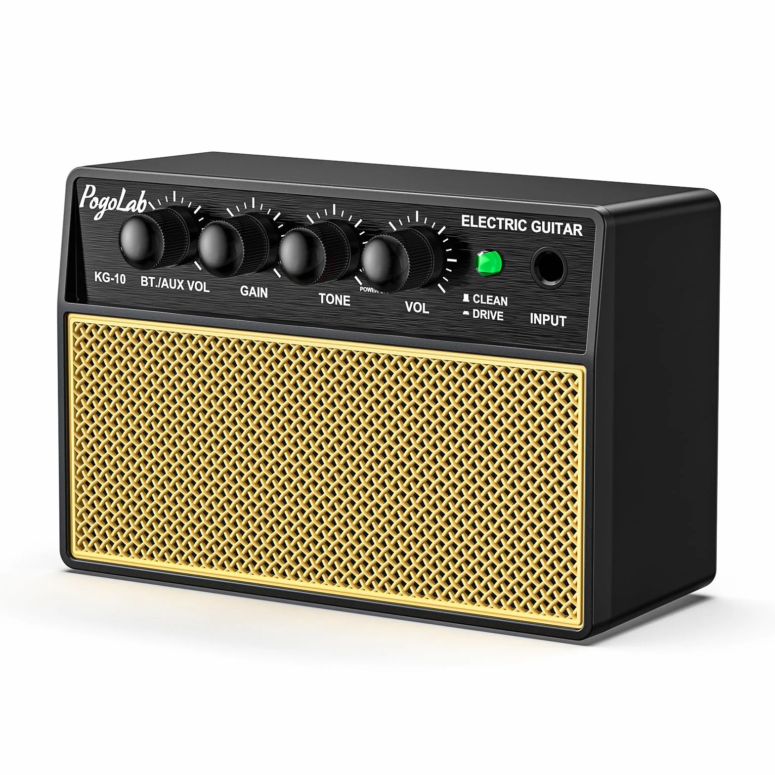 POGOLAB Mini Amplificatore Chitarra 5W, Amplificatore Chitarra Elettrica Portatile Bluetooth con 2 Canali, Amplificatore per Basso Ricaricabile per Esercizi, Mini Amplificatore Esercizi
