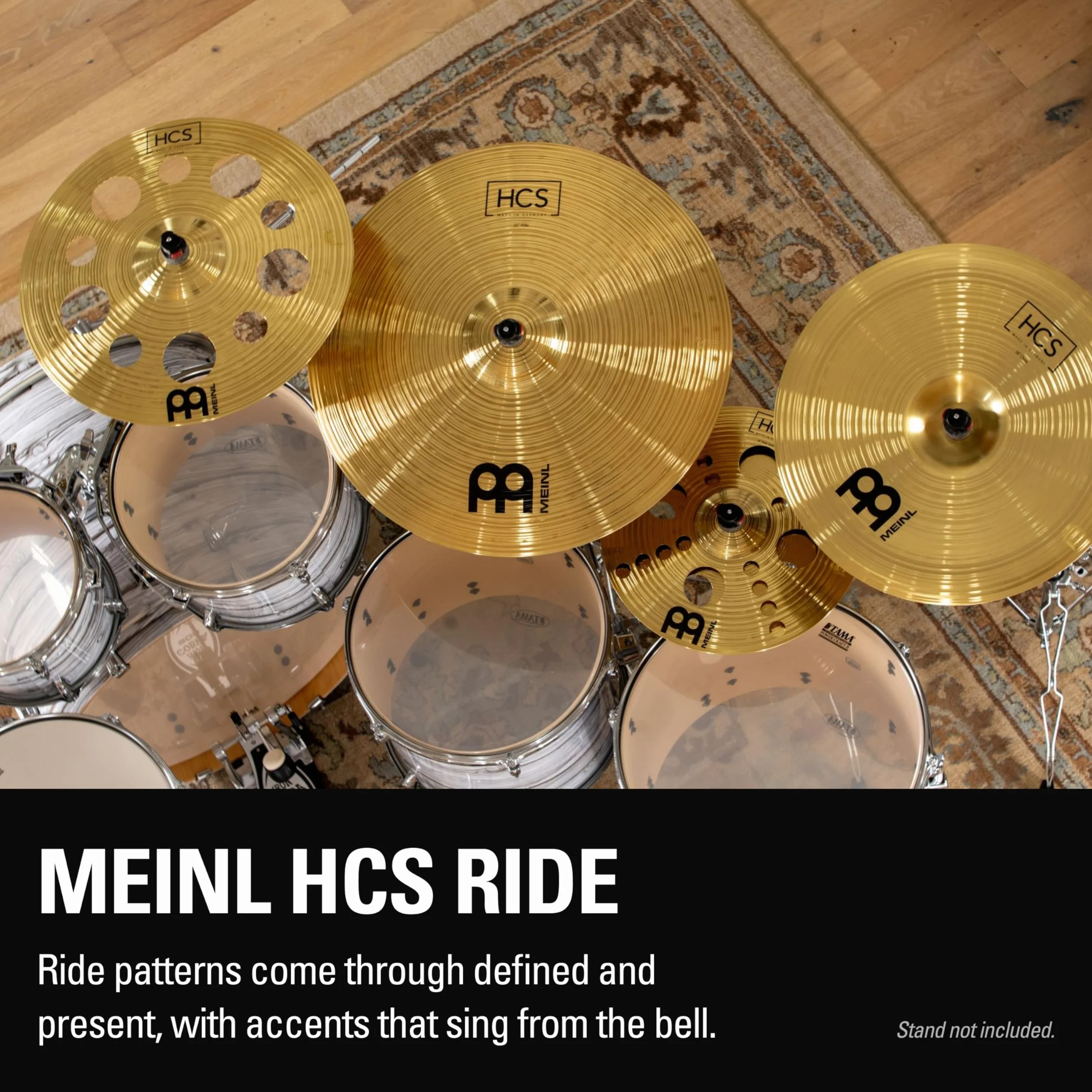 Meinl Cymbals HCS piatto Ride 22 pollici (55,88cm) per Batteria – Finitura Tradizionale Ottone, Made in Germany (HCS22R)