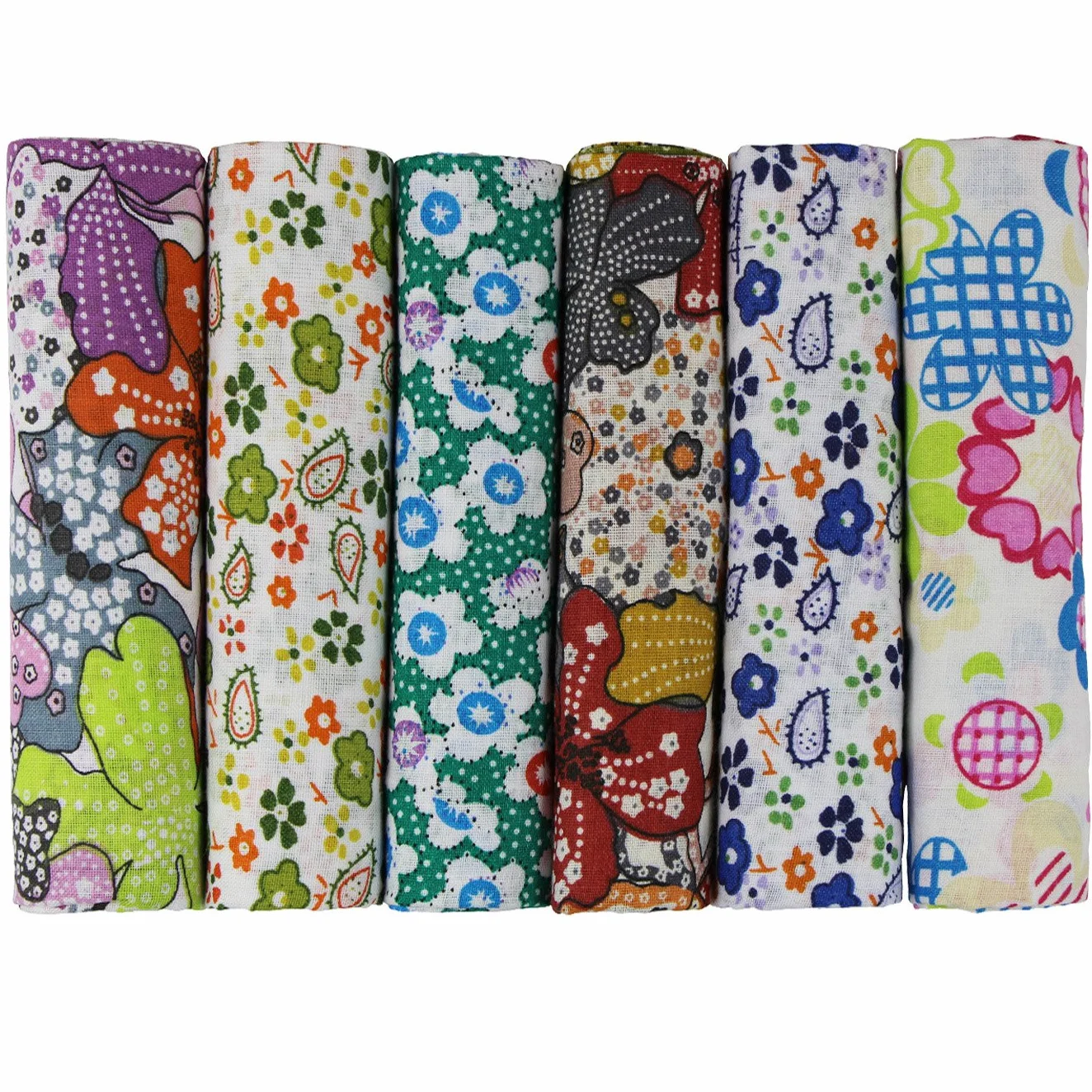 UOOOM 6pcs 50 x 50 cm patchwork cotone Tessuto DIY Handmade Quilting Tessuto motivi diversi (U-B901)