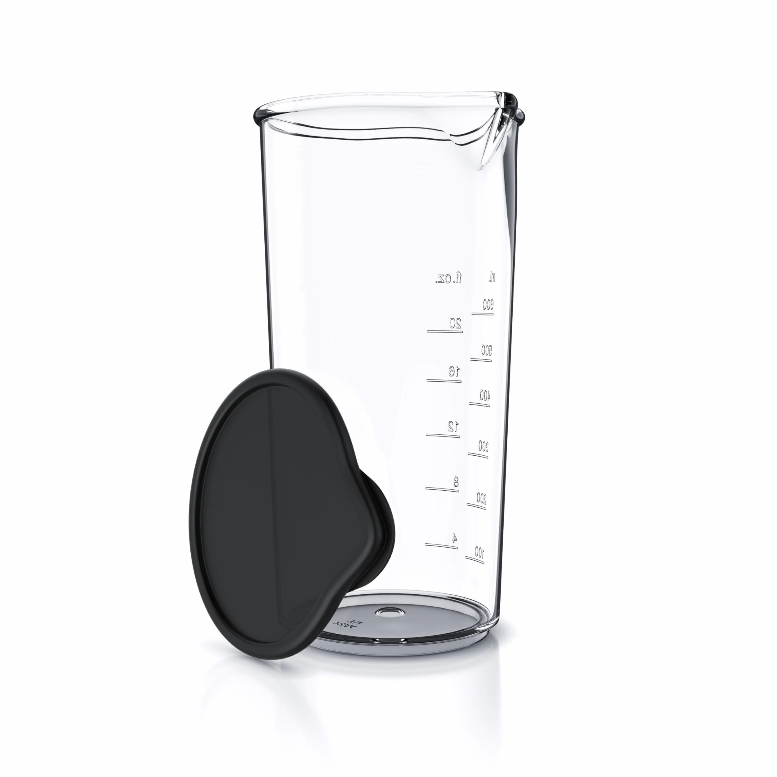 Arendo – Bicchiere per mixer ad immersione da 600 ml – Ideale per frullatore a mano - Misuratore con tappo – Bicchiere per frullati in Copolimero SAN termoresistente