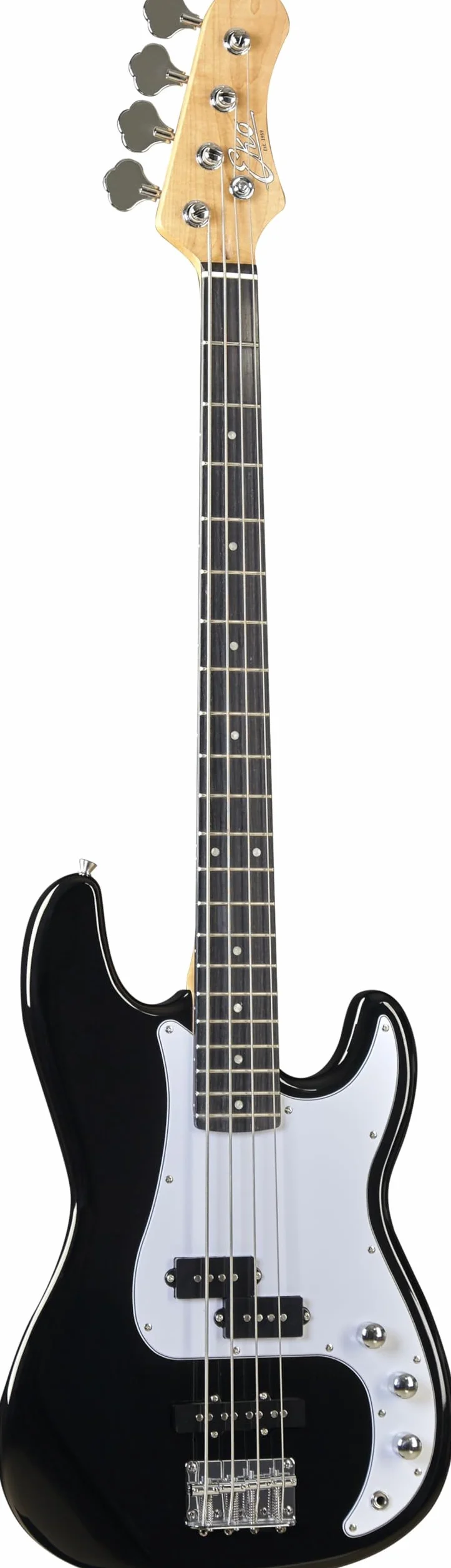 EKO GUITARS VPJ280 - Basso Elettrico 4 Corde, Serie "Tribute Starter", Corpo in Pioppo, Manico in Acero e Tastiera 21, 2 Pickup JB e PB, Controlli separati Volume e Tono, Colore Black