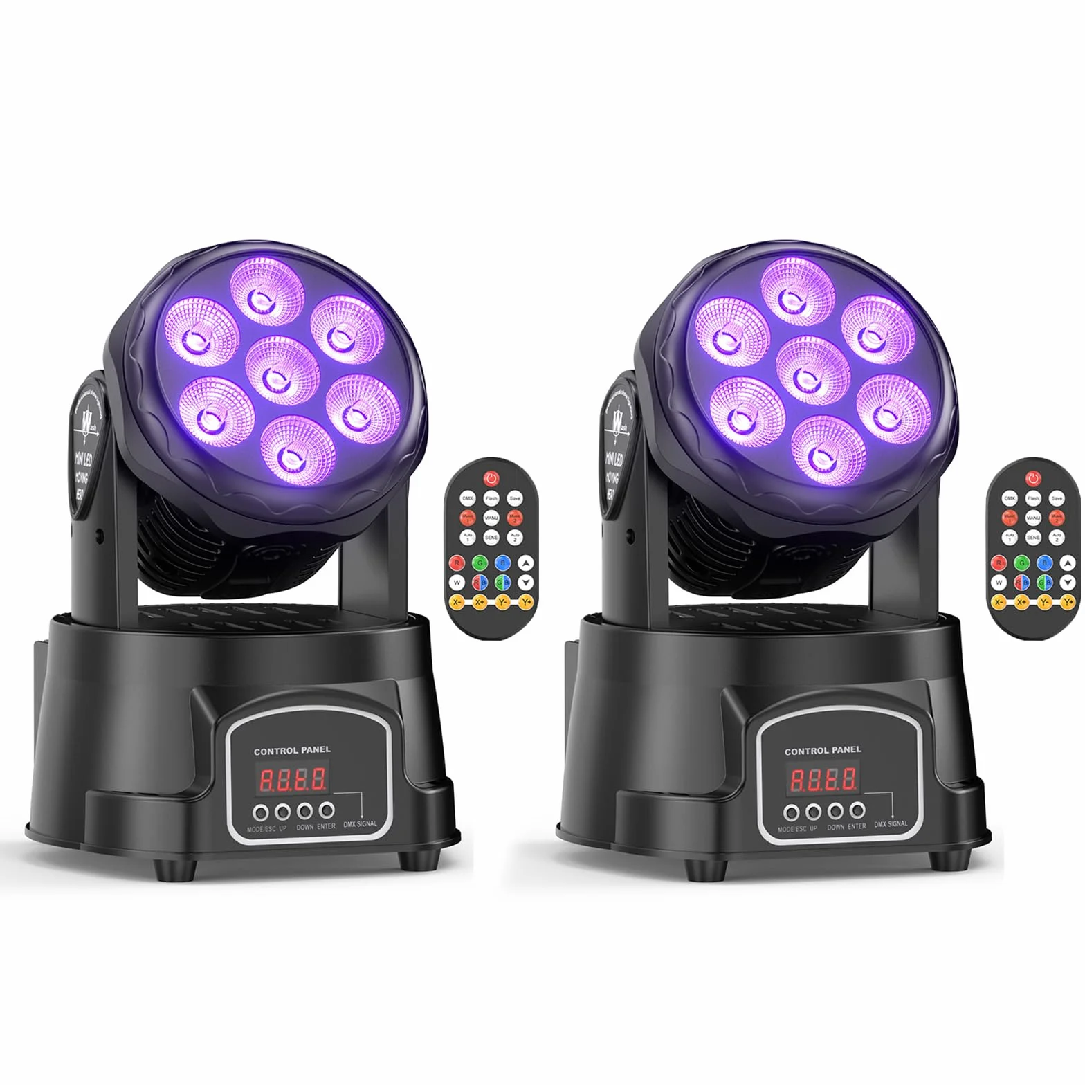 2PCS 7X15W Teste Mobili LED Luci dmx512 RGBW 4 in 1 Luci da Discoteca Palco Luce di Scena con Telecomando per Halloween Party Club Bar Casa Feste