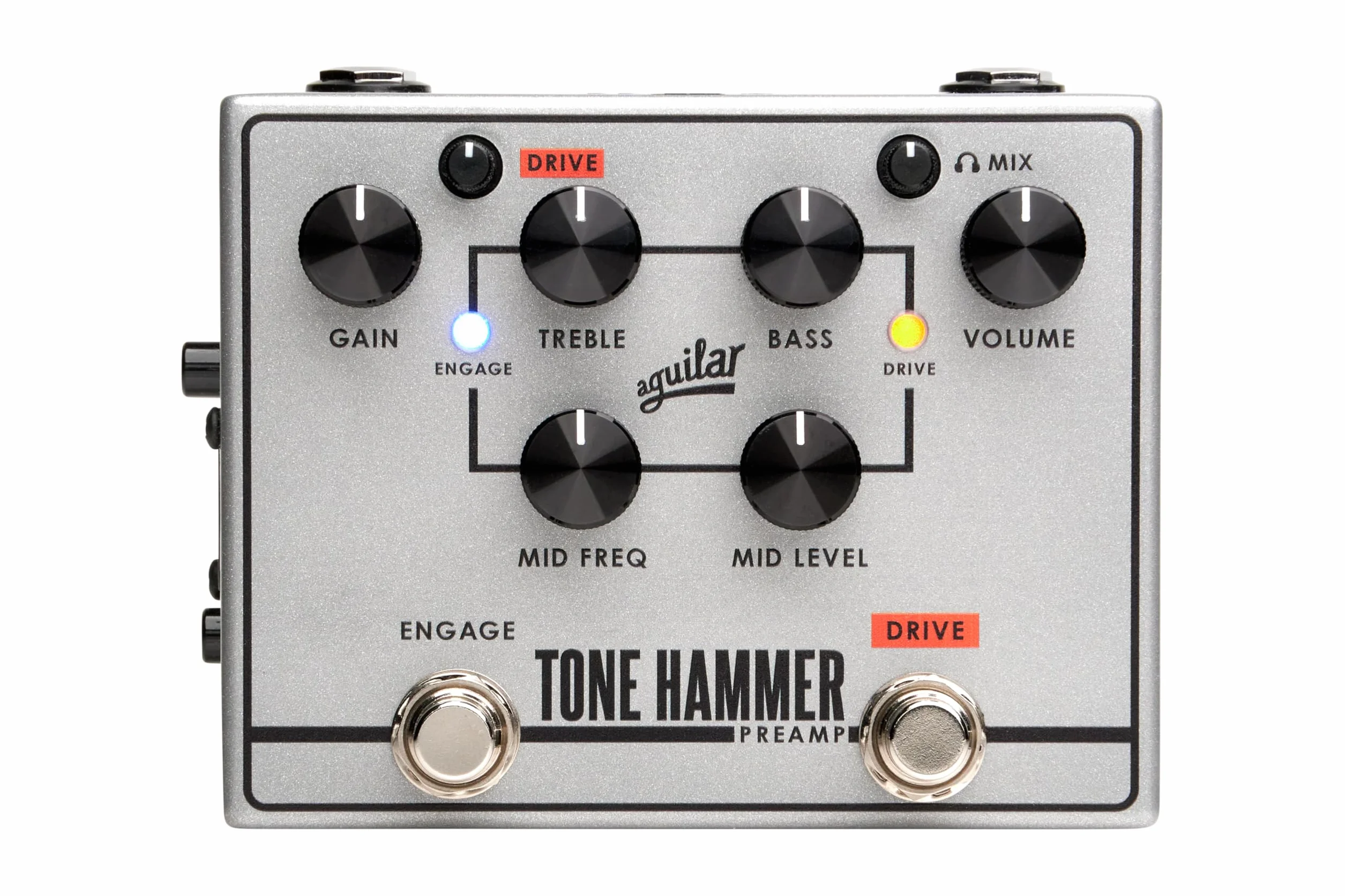 Aguilar - Tone Hammer Preamp Pedal V2, Preamplificatore e DI Box, Versatile e Compatto, Con Circuitazione Aggiornata, Uscita per Cuffie, Ingresso Aux