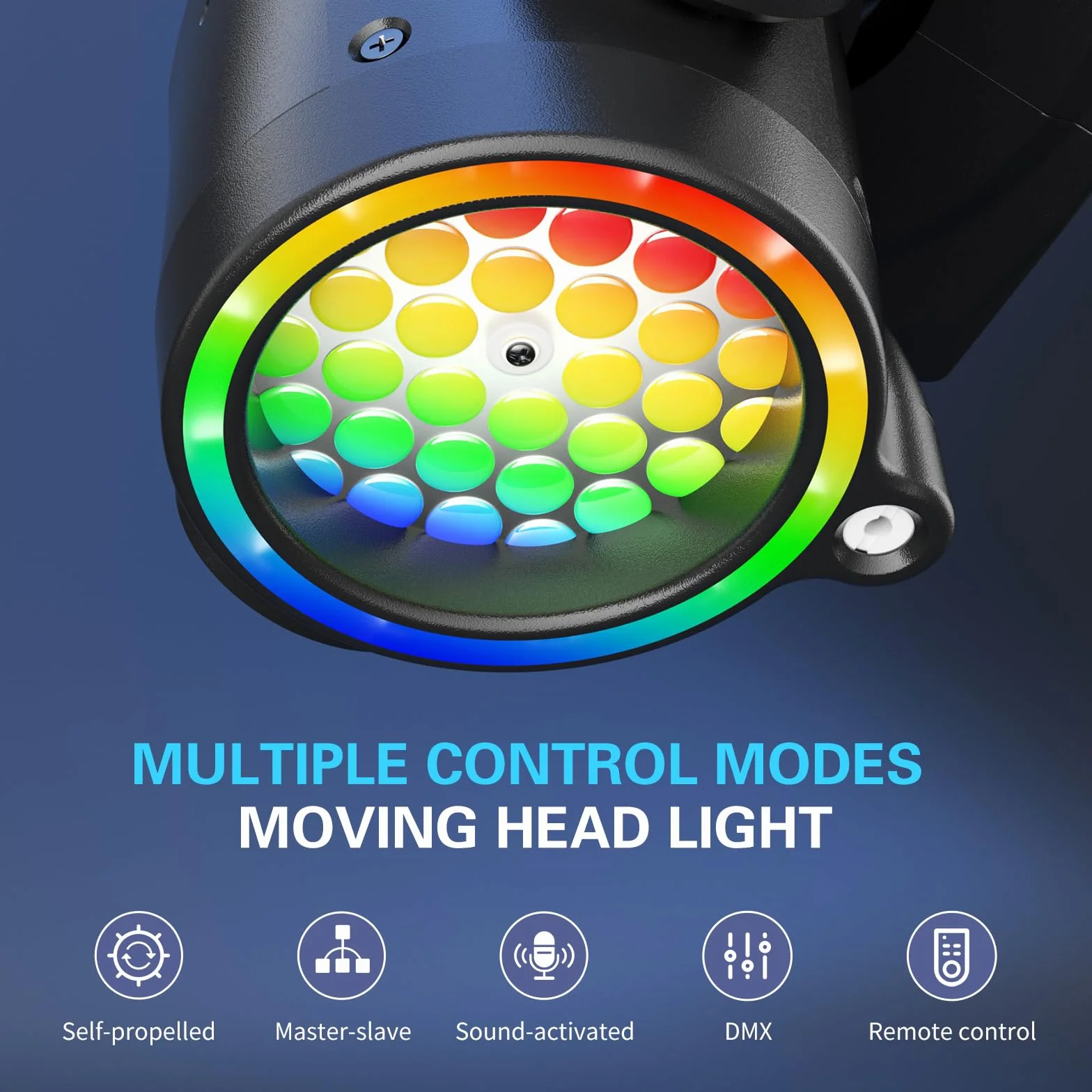 Mini Teste Mobili Beam Luce da palcoscenico 30W Spot Luci Discoteca RGB LED con Telecomando Gobo DJ Effetti di Luce DMX512 Stroboscopio con Diaframma per Feste Bar KTV Matrimoni