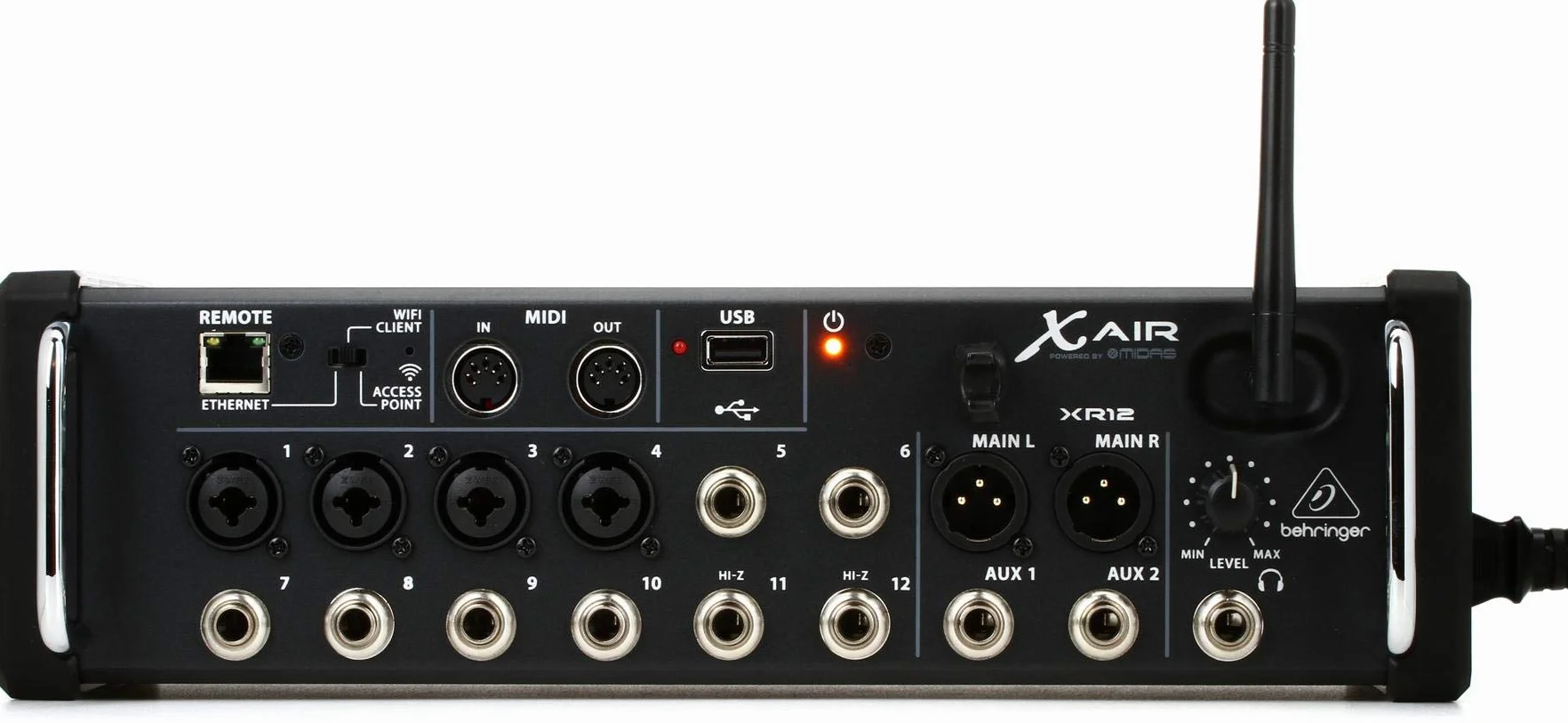 Behringer X Air Xr12 Mixer Digitale Wi-Fi, 12 Canali, 4 Preamp, Midas Programmabili USB, 2 Canali Per Ipad/Android Tablets