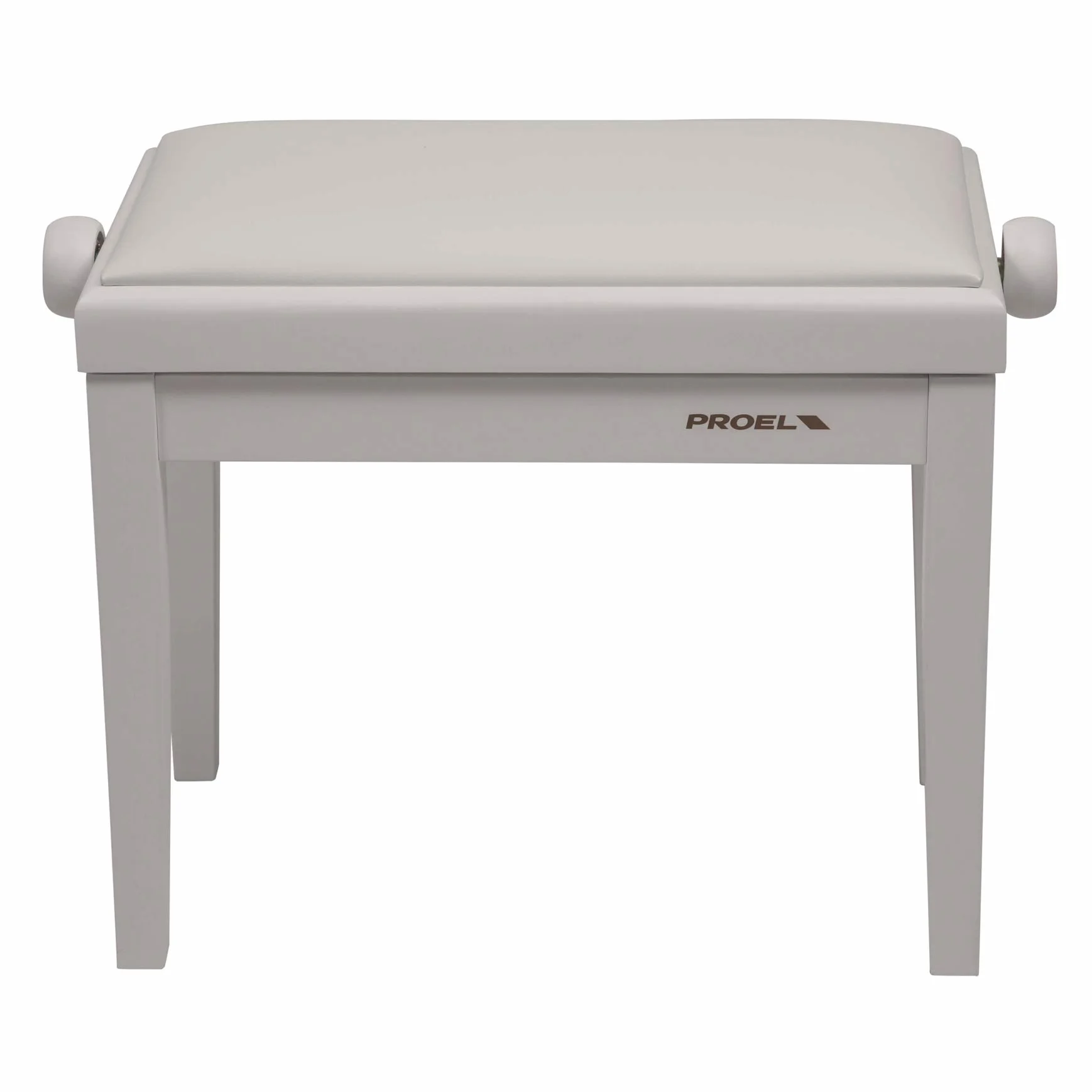PROEL PB90SSWWH - Panca professionale regolabile in legno per piano ed organo, seduta imbottita con rivestimento in similpelle bianca, Telaio Bianco opaco (PB90SSWWH).