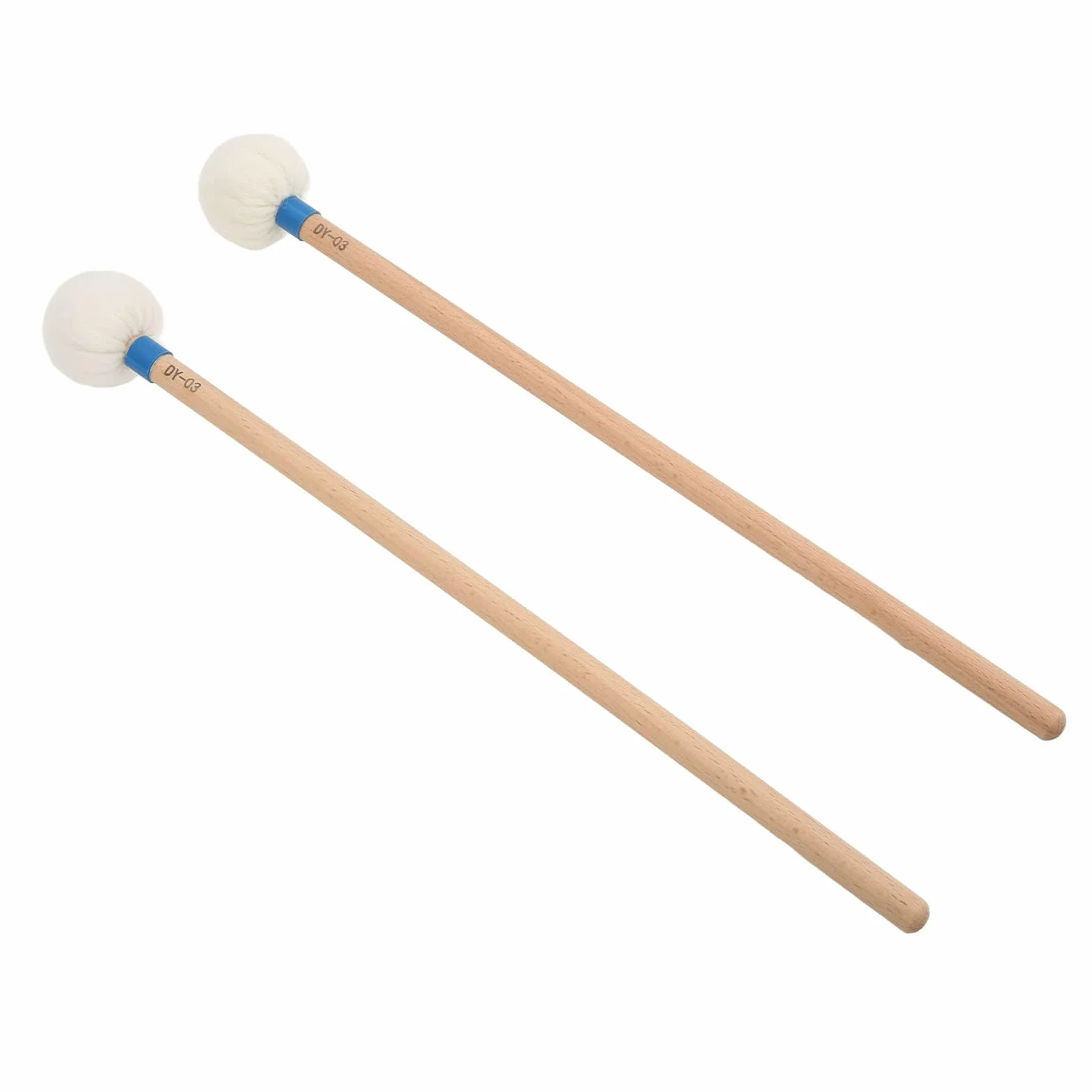 Bacchette per Batteria Multiuso con Testa in Feltro – Accessori per Grancasse, Timpani e Rullanti – 2 Pezzi (Blu)