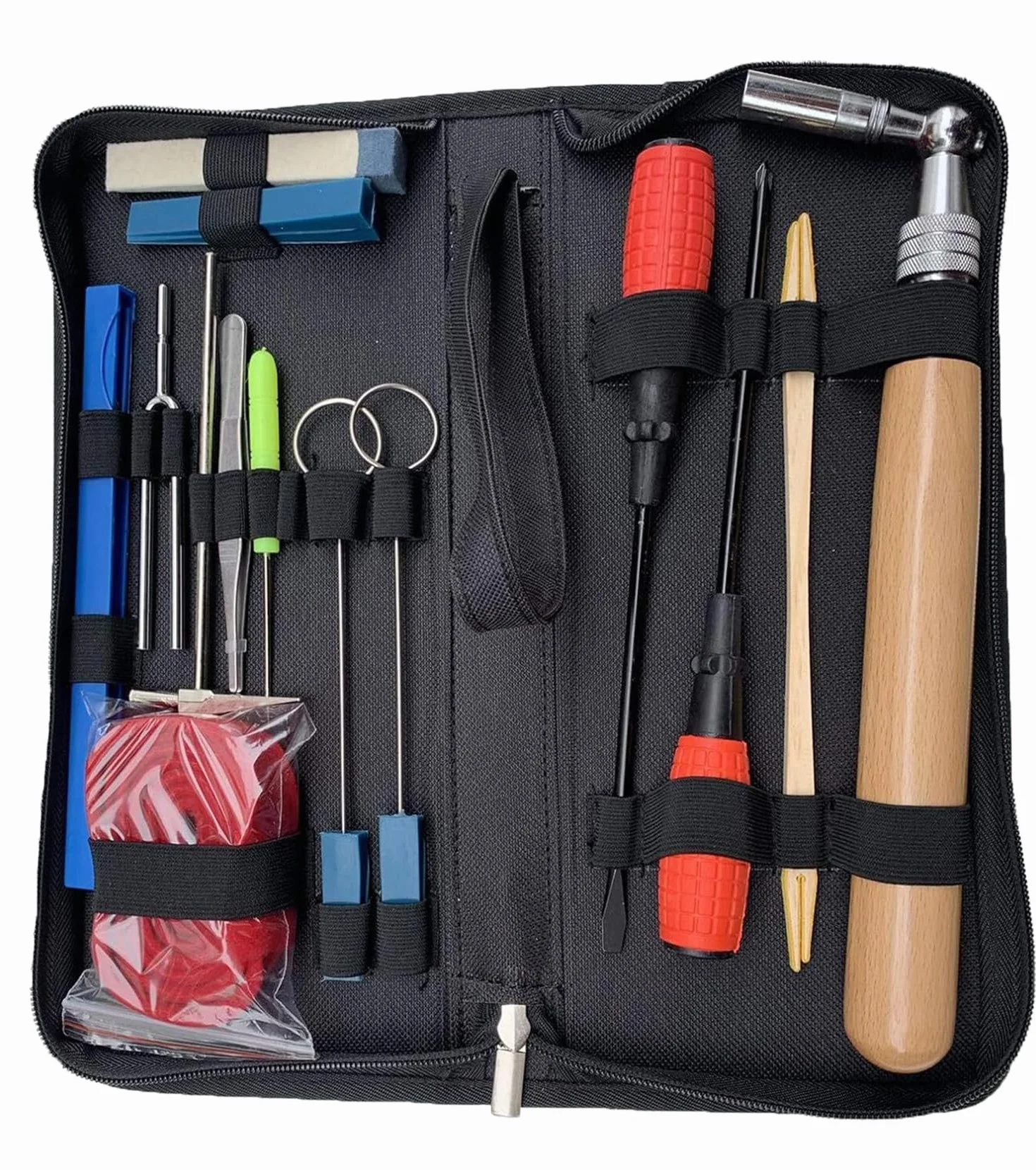 Set di 16 strumenti di sintonizzazione per strumenti professionali di Tuning Wrench Hammer Mute Fork Cacciavite Belt Tweezers Clip per Beginners and Professionals