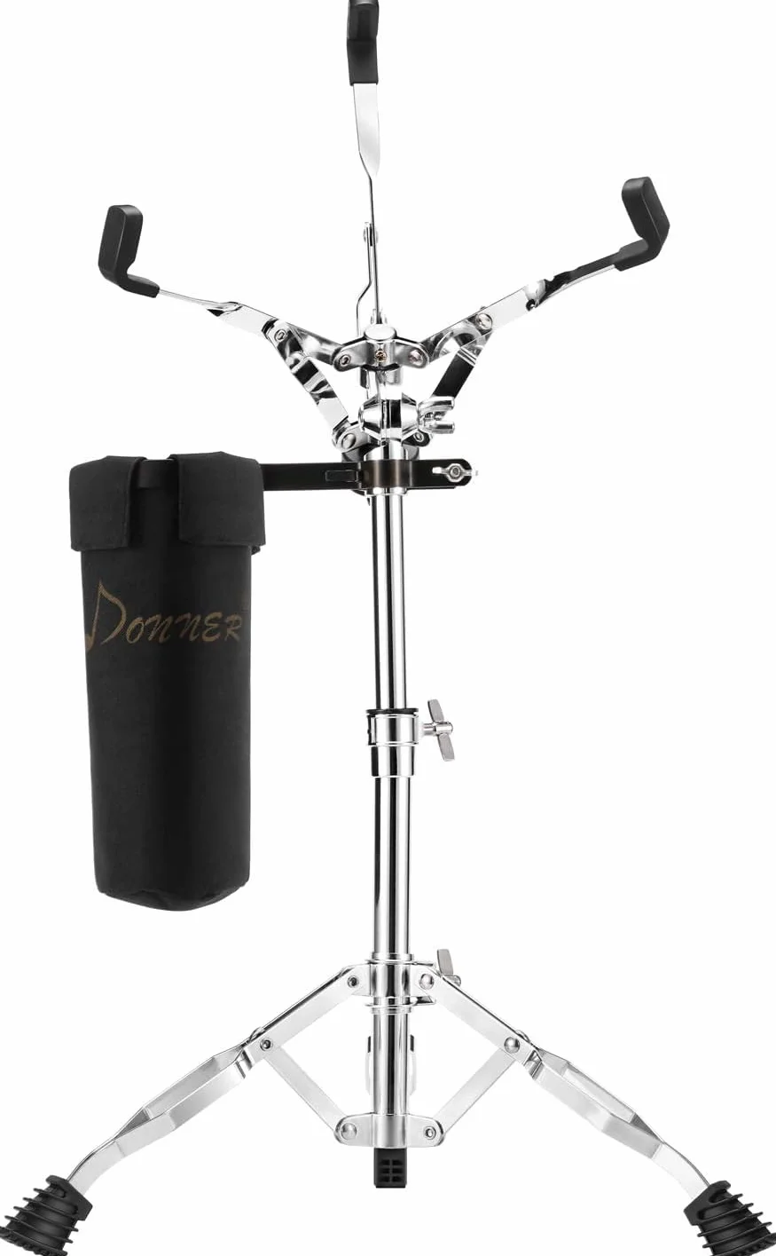 Donner Large Snare Drum Stand Adjustable, Double Braced Extended, with Drum Stick Holder Fit 10''-14'' Dia Drums, Height Range 66-101 CM
