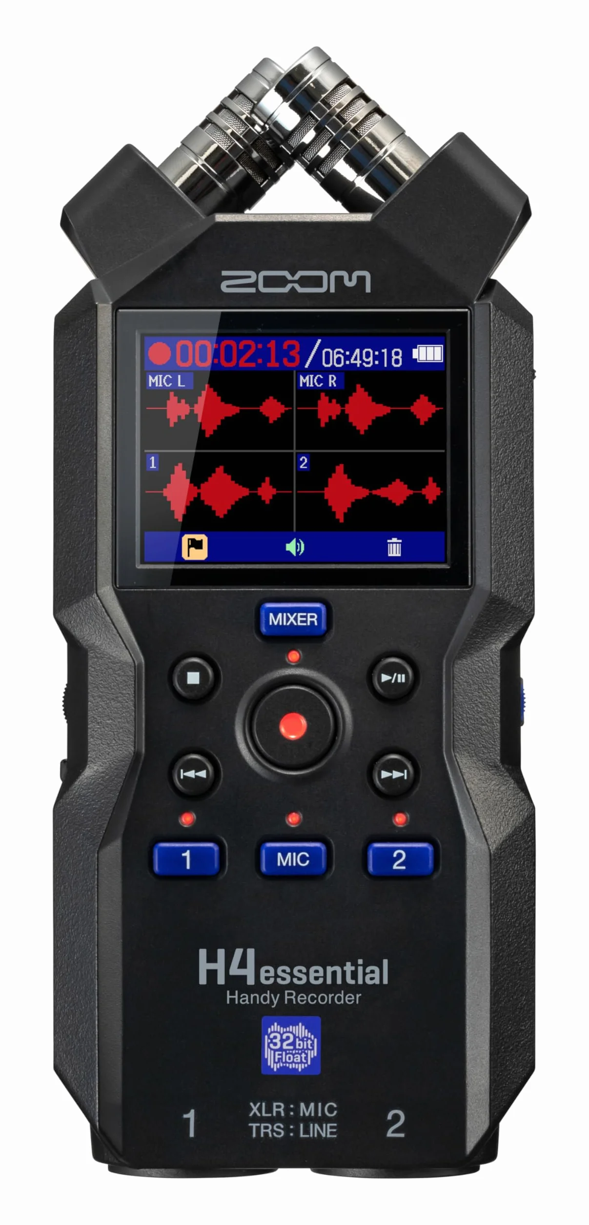 Zoom H4essential - Registratore Vocale Professionale e Riproduzione Simultanea 4 Tracce, Registratore Audio Display LCD da 2'' e Porta USB-C High Speed 2.0, Compatibile con Mac Pc e IOS, Autonomia 20h