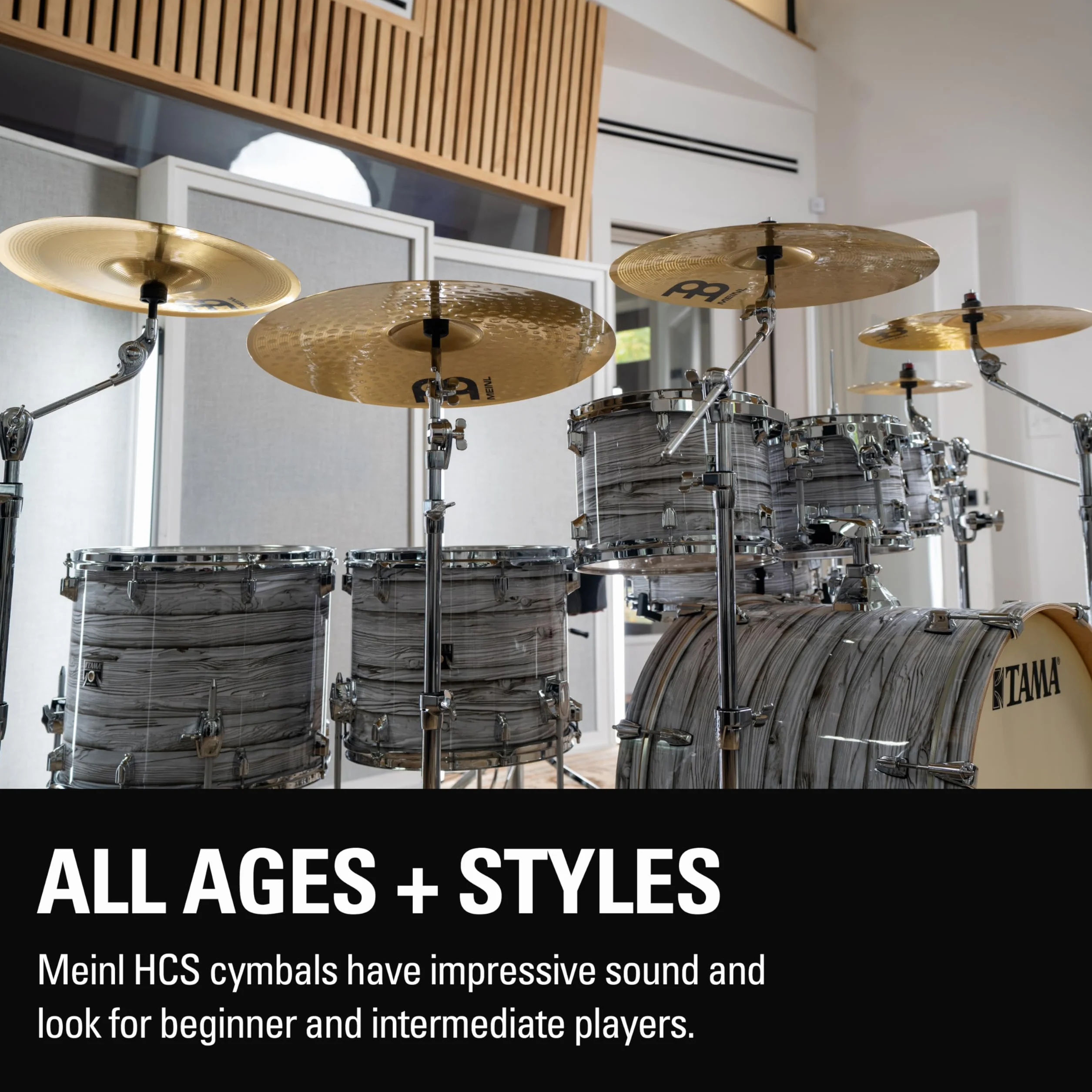 Meinl Cymbals HCS piatto Ride 22 pollici (55,88cm) per Batteria – Finitura Tradizionale Ottone, Made in Germany (HCS22R)