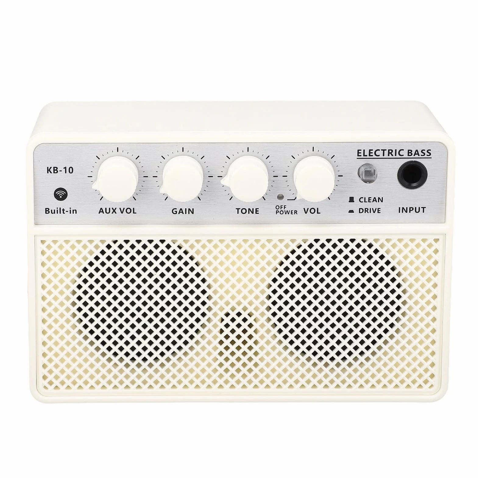 Mini Bass AMP 10W Amplificatore di Basso Elettrico Ricaricabile Portatile, Amplificatore di Pratica Elegante con Doppio Canale, Toni di Basso Profondo Wireless Bt aux Ingresso,