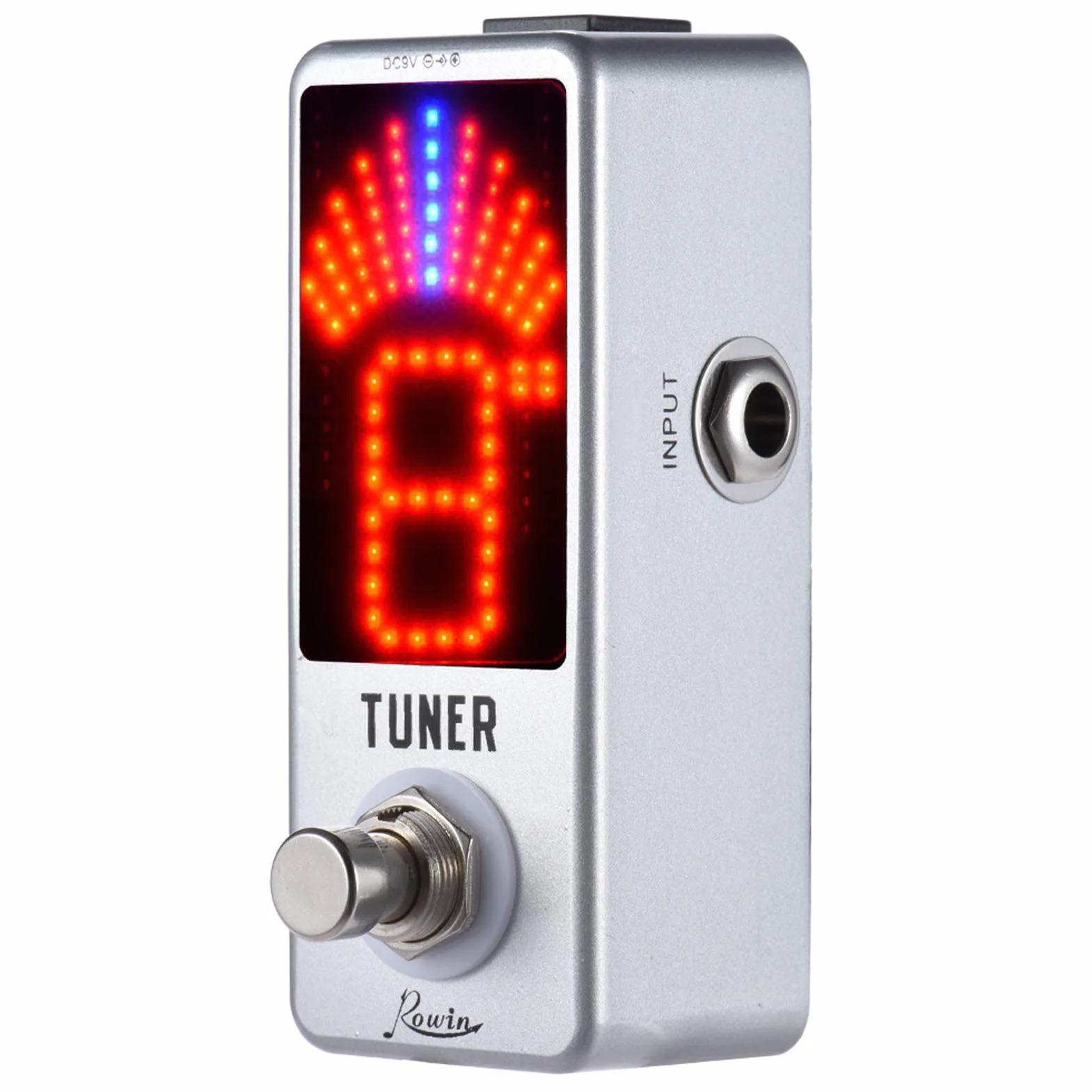 effetti chitarra,Mini Chromatic Tuner Effetto del pedale LED Display True Bypass per basso