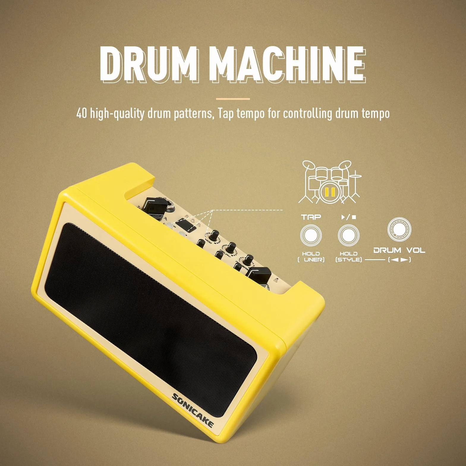 SONICAKE Amplificatore per chitarra Mini Combo Amplificatore Bluetooth Multi-effetto Amp Toast