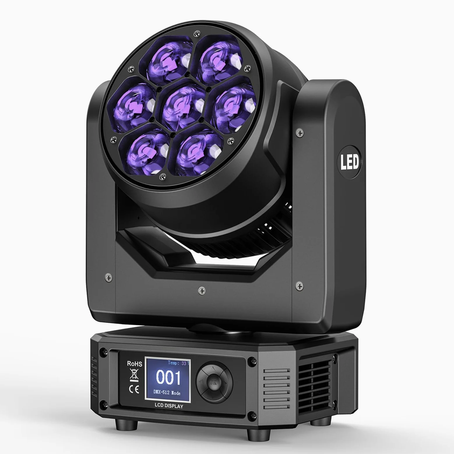 7X40W Teste Mobili LED RGBW Luci Discoteca Beam Funzione Zoom Effetto Luce Discoteca per Natale Feste Concerti Matrimoni Discoteca Eventi Bar Club