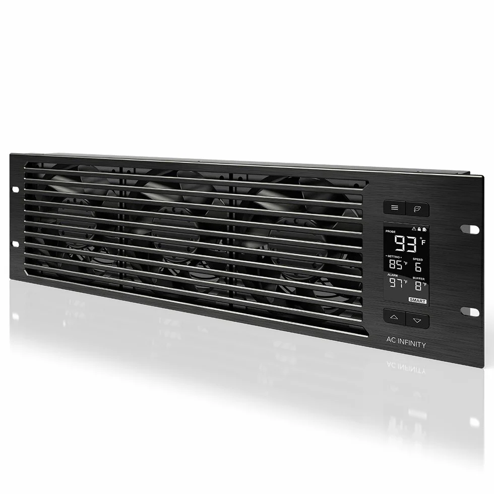 AC infinity Cloudplate t9-n, montaggio in rack fan panel 3U, flusso d' aria di aspirazione, per raffreddamento AV, home theater, rete 48,3 cm griglie