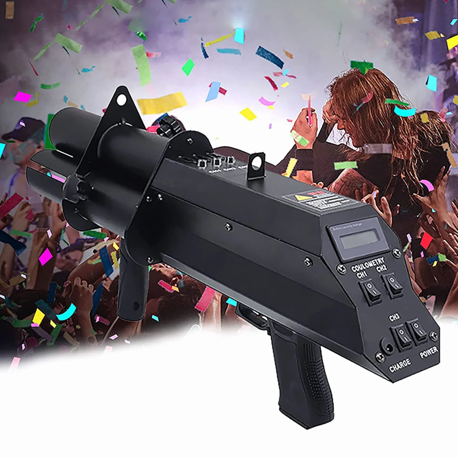 Lancia Coriandoli Tre Teste,Macchina per la Produzione di coriandoli Confetti Machine,Bar e Discoteca con Pistola fuochi d'artificio,Spara coriandoli Elettrico,per Effetto DJ Disco Party