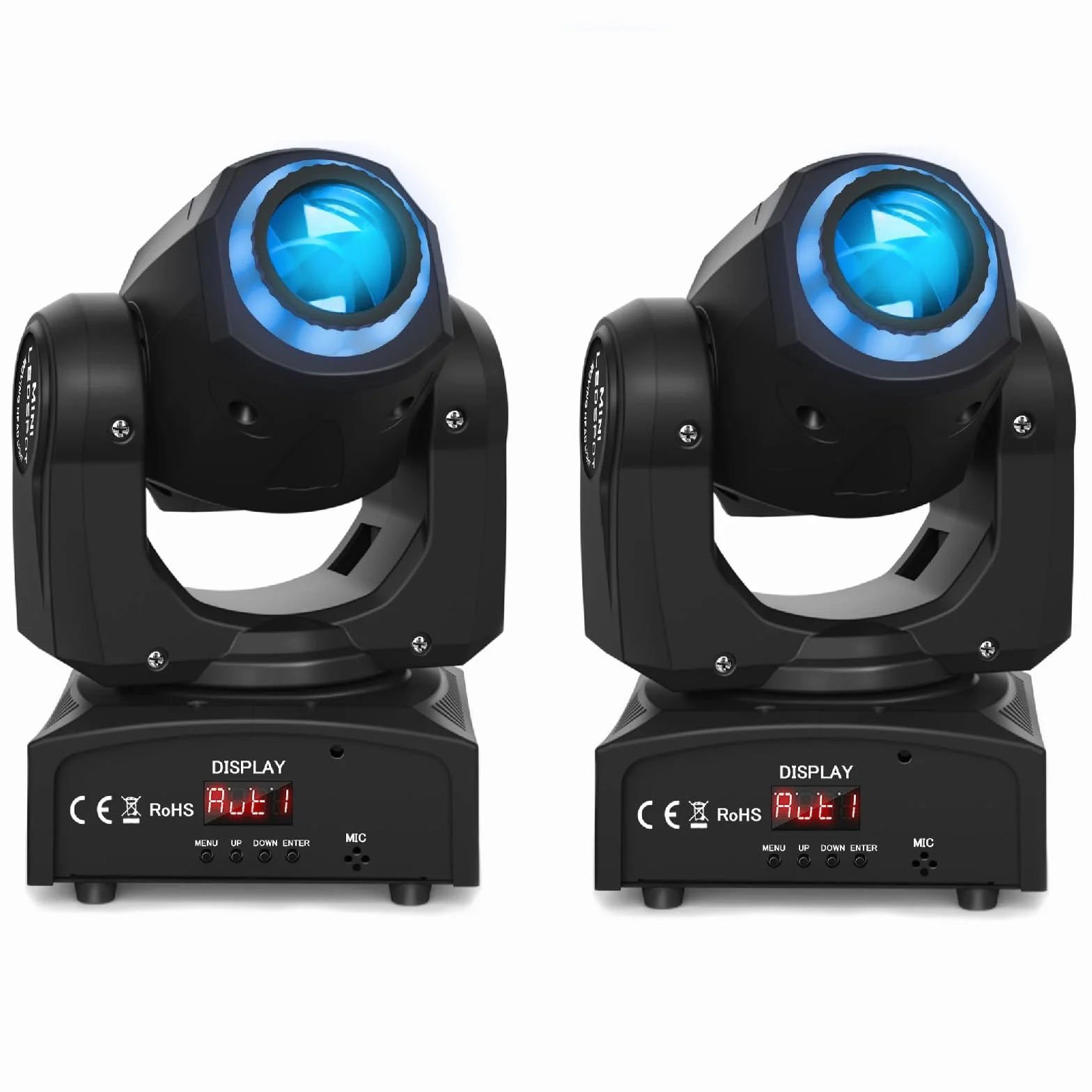 50W LED Beam Teste Mobili Luci Palcoscenico, RGBW 8 Gobos 8 Colori Effetto Stroboscopico DMX512 Luci Discoteca Attrezzatura Professionale per DJ Prestazioni Serata KTV (2PCS)