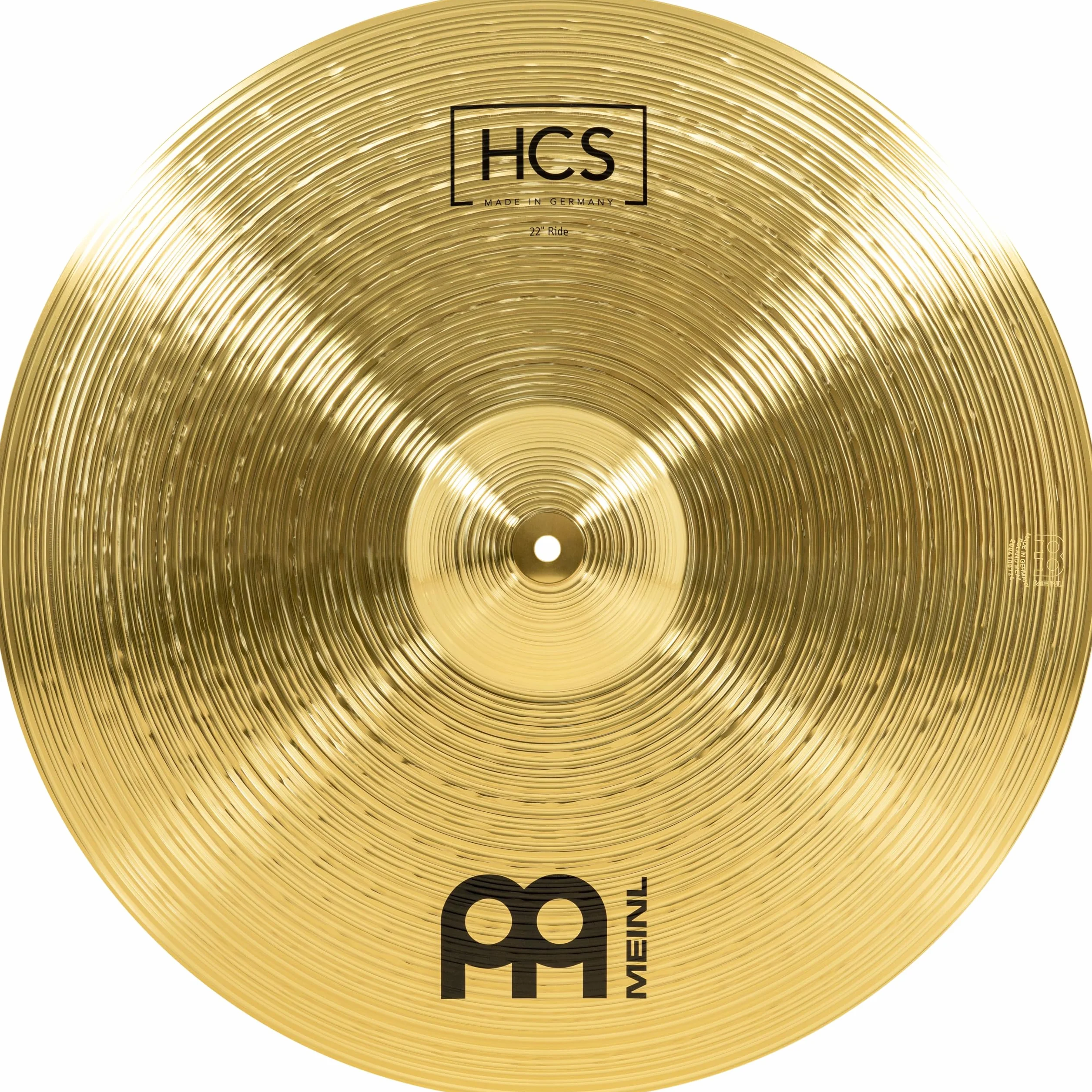 Meinl Cymbals HCS piatto Ride 22 pollici (55,88cm) per Batteria – Finitura Tradizionale Ottone, Made in Germany (HCS22R)