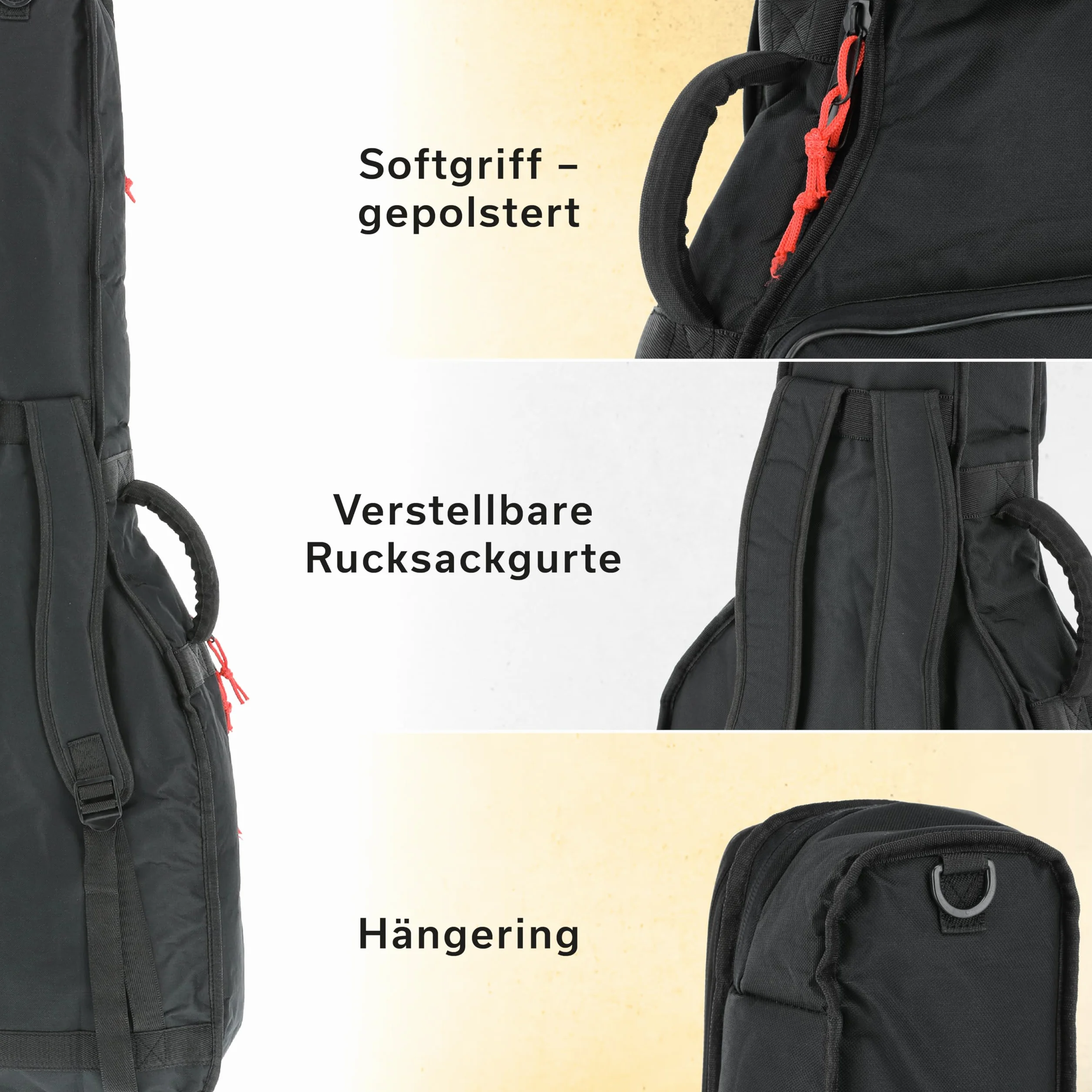 GEWA pure Borsa per Chitarra Serie 120 per Chitarra Elettrica nera, imbottitura in schiuma da 20mm con grande tasca per spartiti