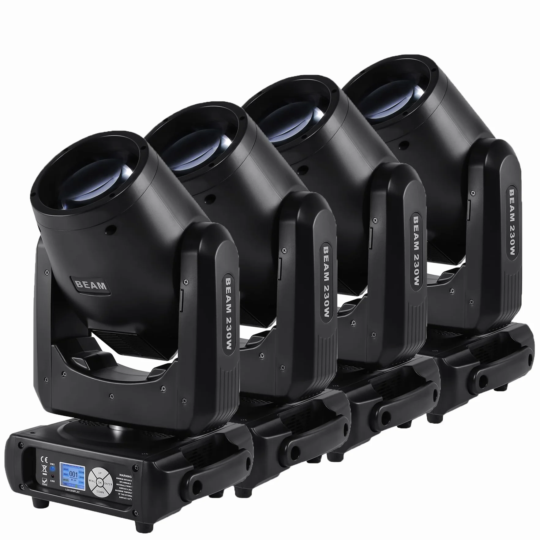 Ridgeyard 7R 230W Faretti Moving Head, DMX Teste Mobili LED Beam Luci da Palco, 8+16 Prismi 14 colori 14 gobos DJ illuminazione palcoscenico Per Discoteca feste matrimonio spettacoli live KTV - 4PCS