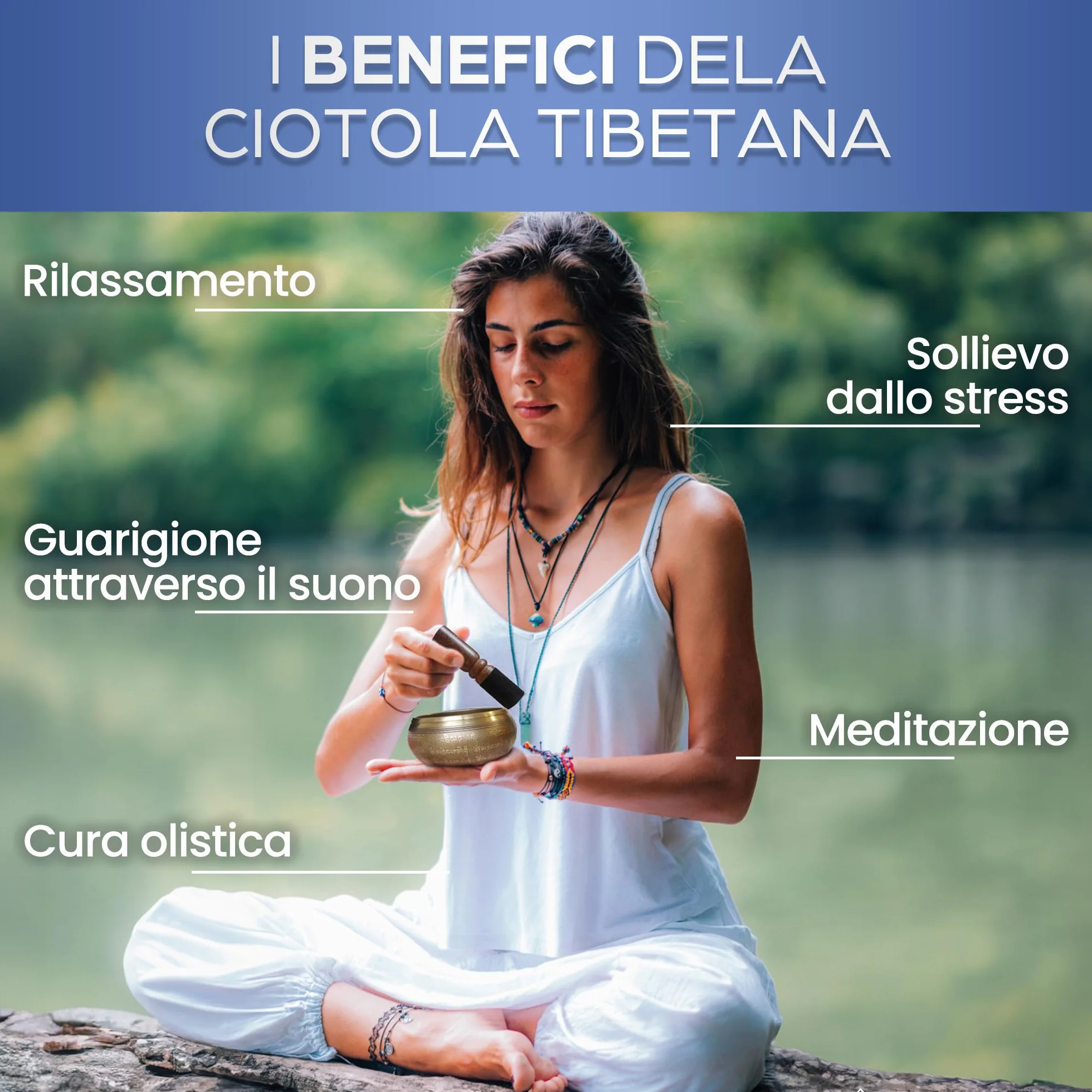 Campana Tibetana Artigianale + ebook - Fatta a Mano in Nepal - Cuscino, Mazzuolo di Legno, Scatola di Lokta - Meditazione - Rilassamento - Guarigione - Regalo Perfetto - Soddisfatti o Rimborsati Oro