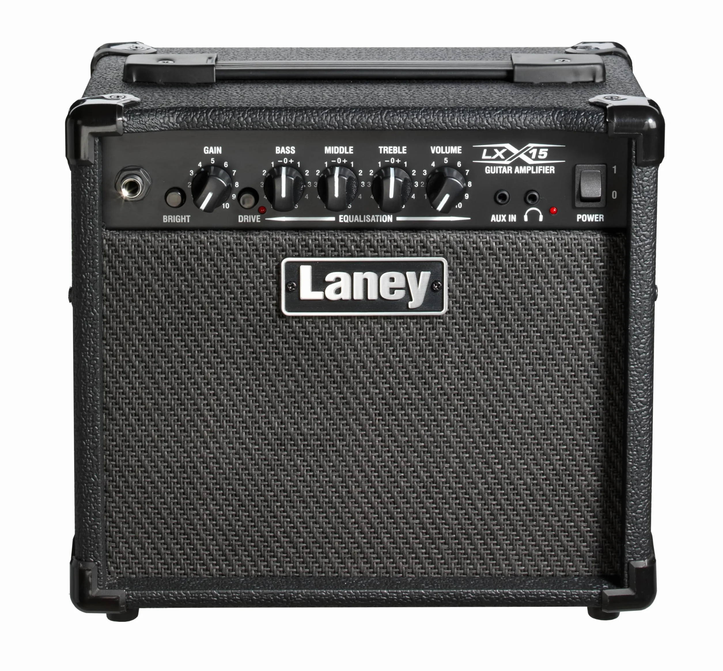 Laney LX15 Amplificatore di chitarra elettrica - AMP da 15 W, interruttore di azionamento, EQ a 3 bande, input Aux- AMP portatile compatto per principianti - nero