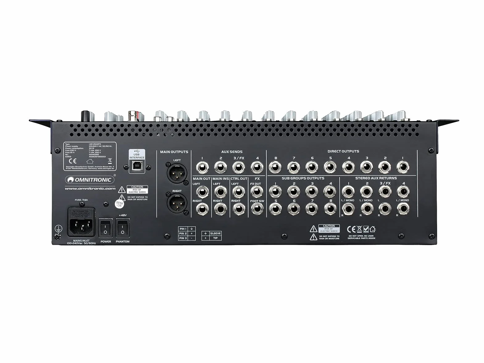 Omnitronic 10040285 Lmc-2642Fx Mixer Usb