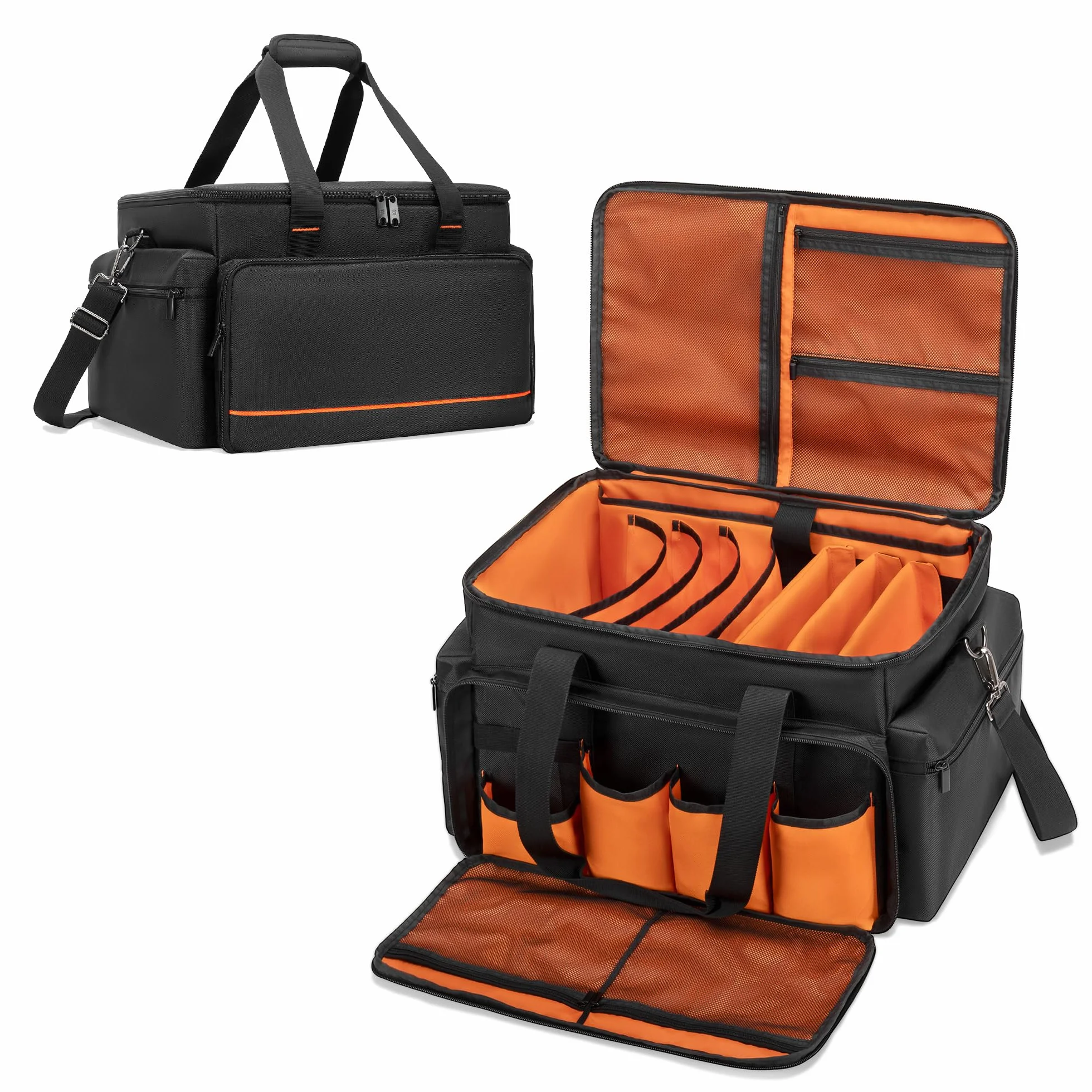 Trunab Borsa per Cavi DJ con Divisori Regolabili, Custodia per Laptop da 15,6'', Borsa Organizer da Viaggio per Concerti da Musicisti Adatta per Attrezzatura DJ, Attrezzatura Musicale e Accessori